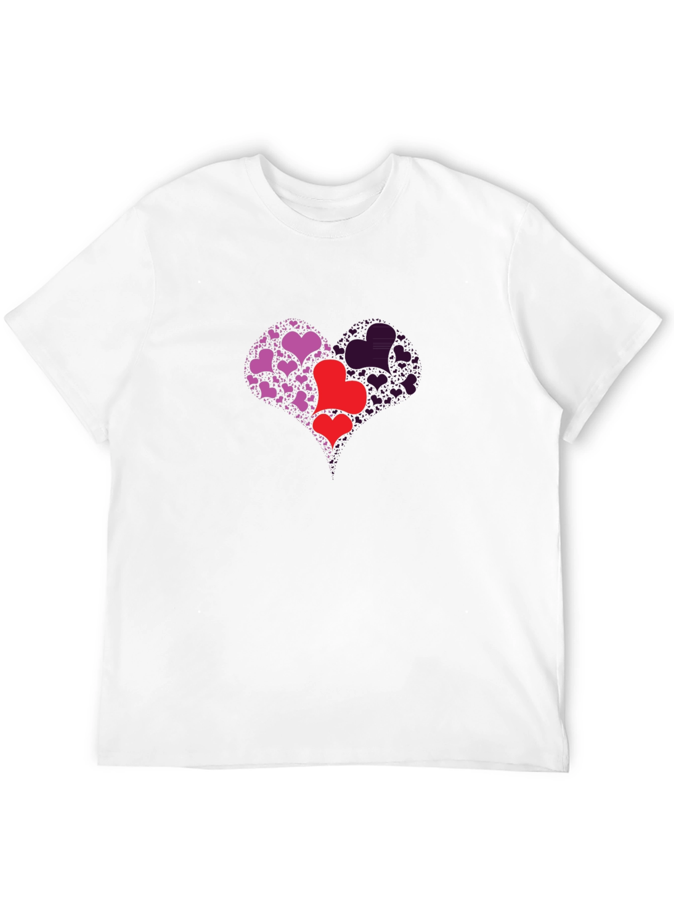 Heart Design Black T-Shirt