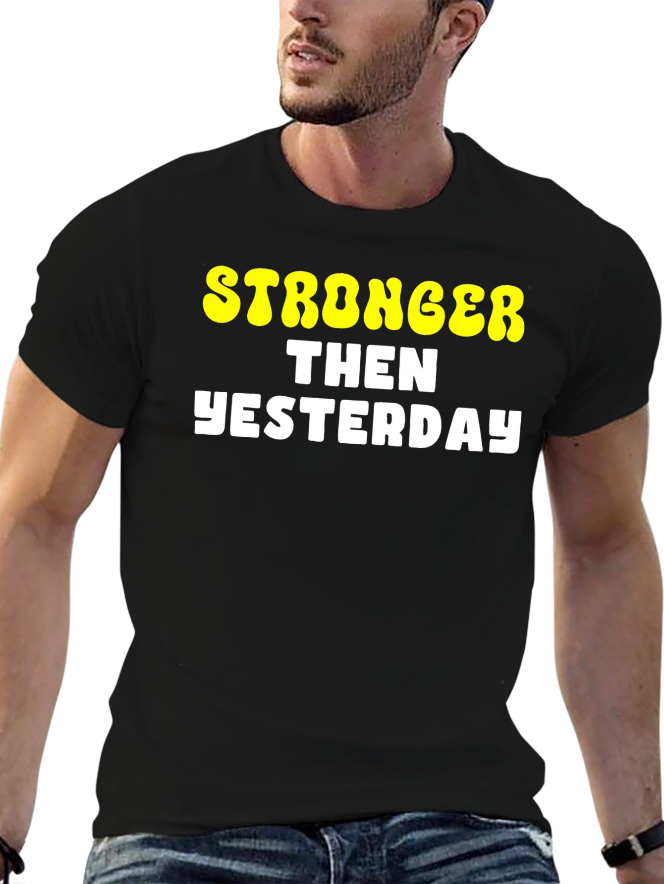Stronger Then Yesterday Graphic Tee - Black