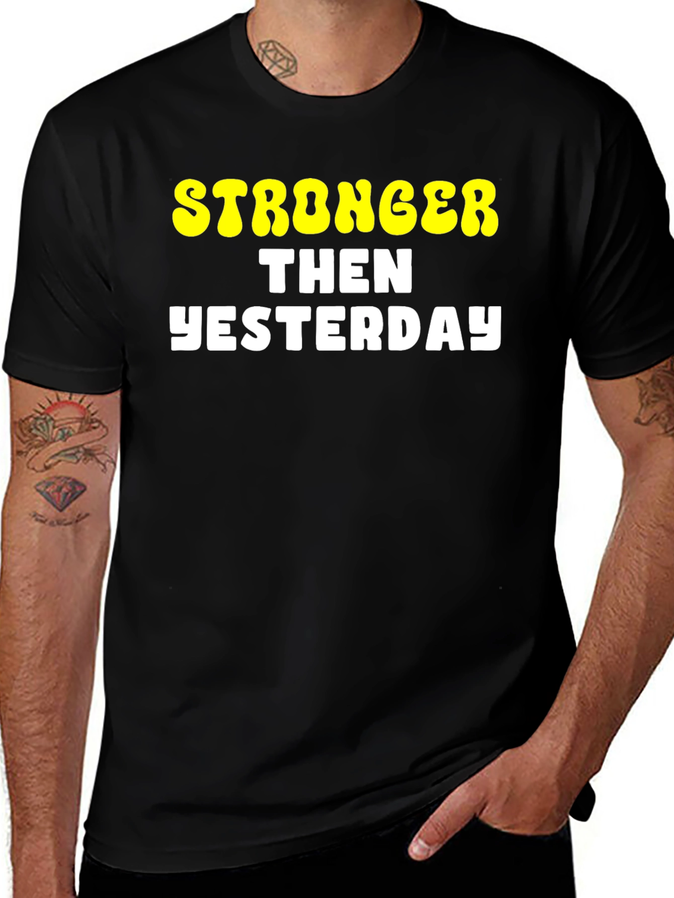 Stronger Then Yesterday Graphic Tee - Black