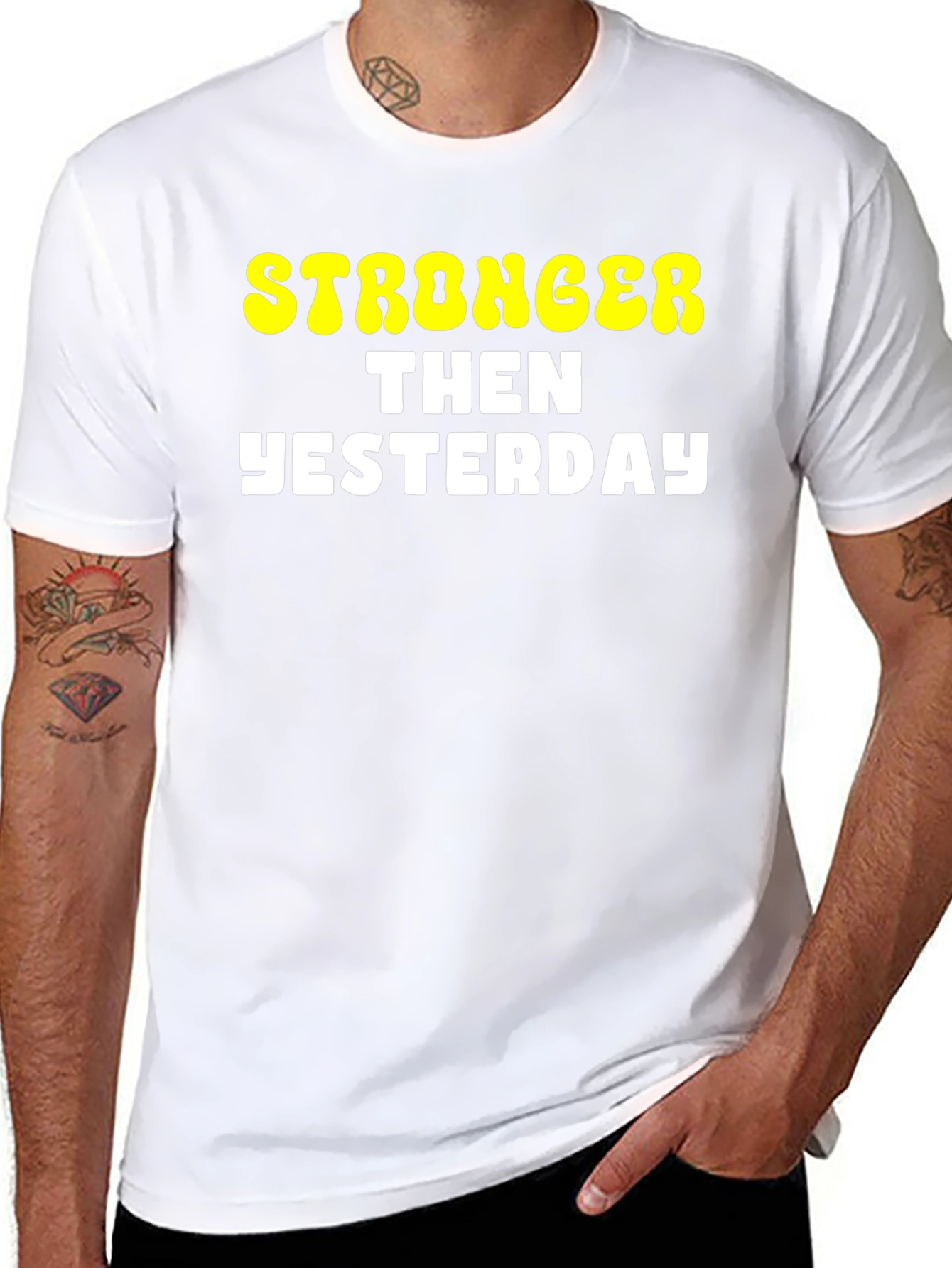 Stronger Then Yesterday Graphic Tee - Black
