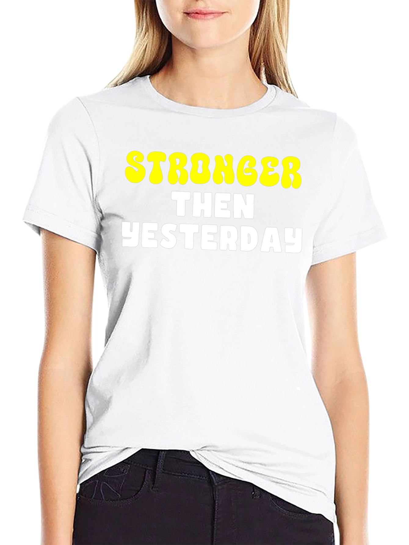 Stronger Then Yesterday Graphic Tee - Black