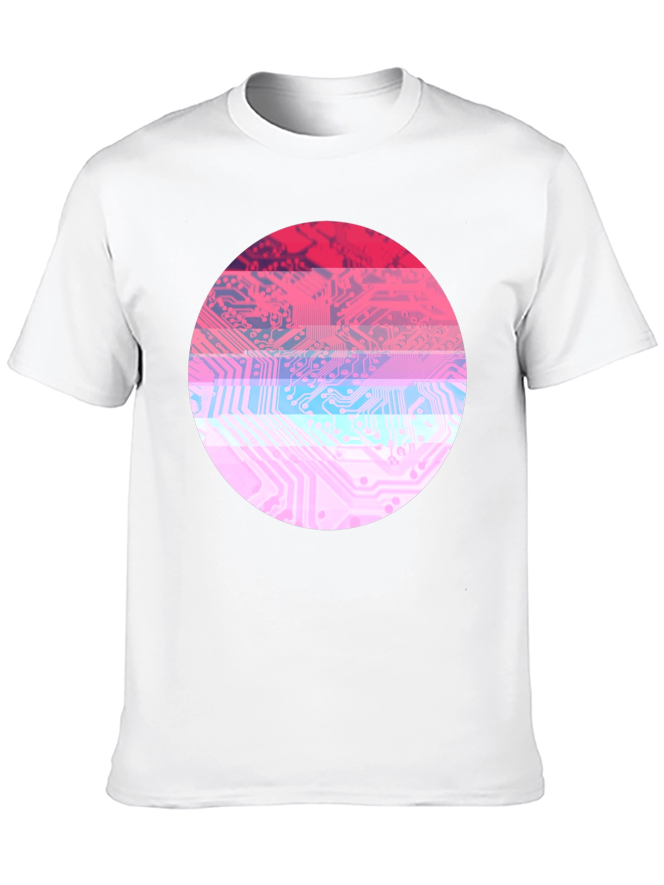 Circuit Board Circle Graphic Tee - Retro Style