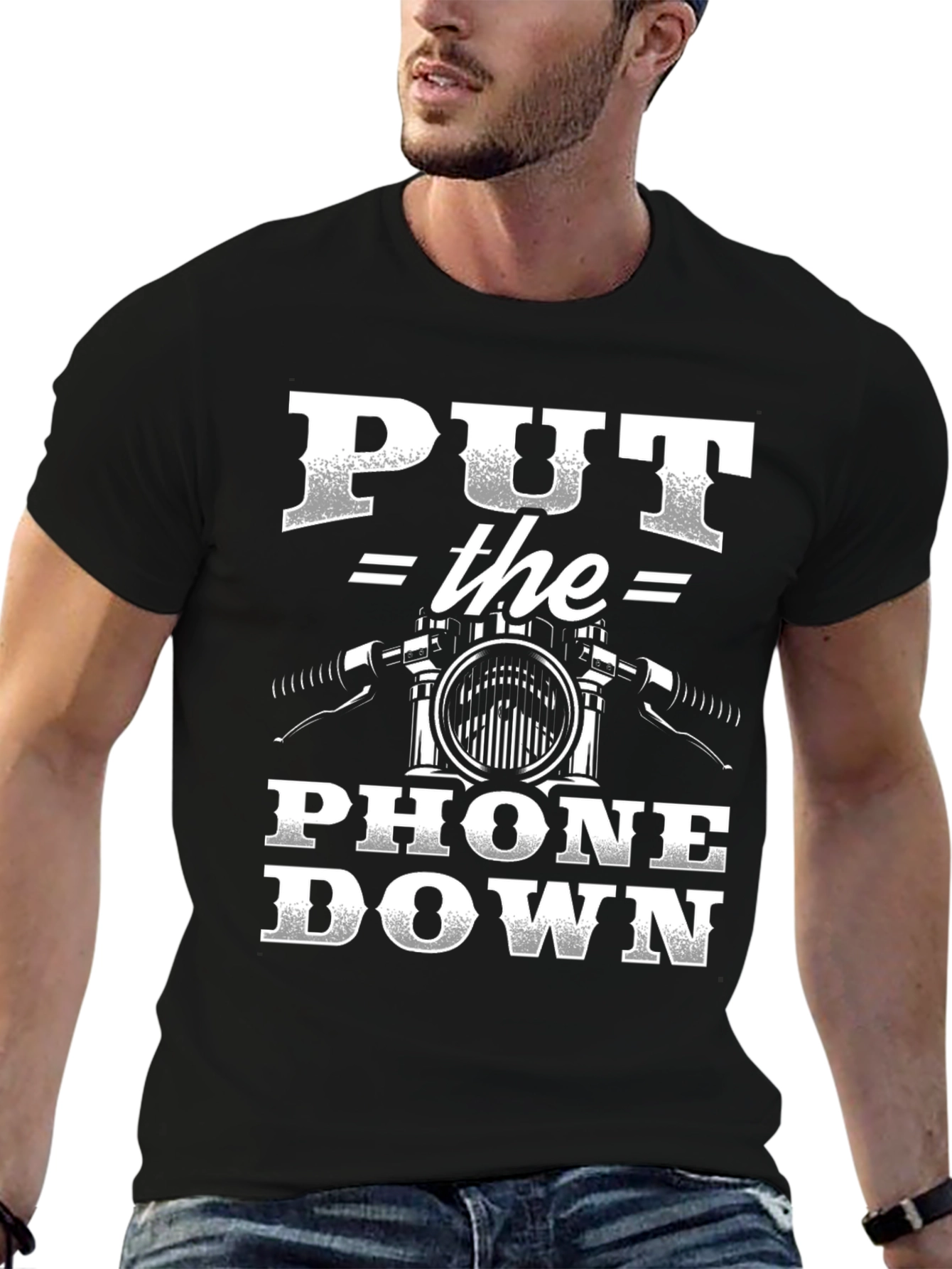 Put The Phone Down Motorcycle T-Shirt