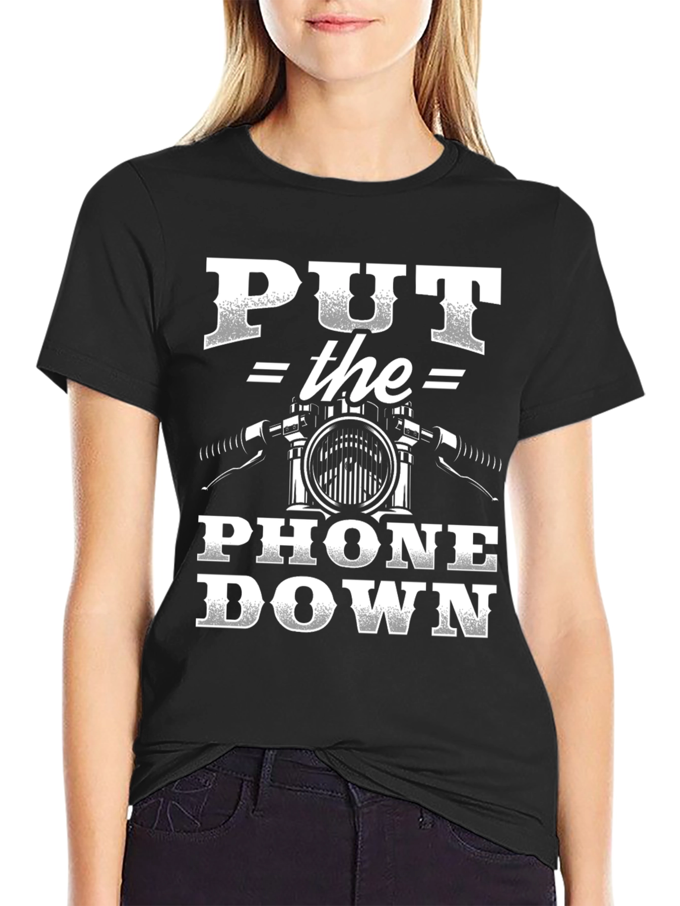 Put The Phone Down Motorcycle T-Shirt