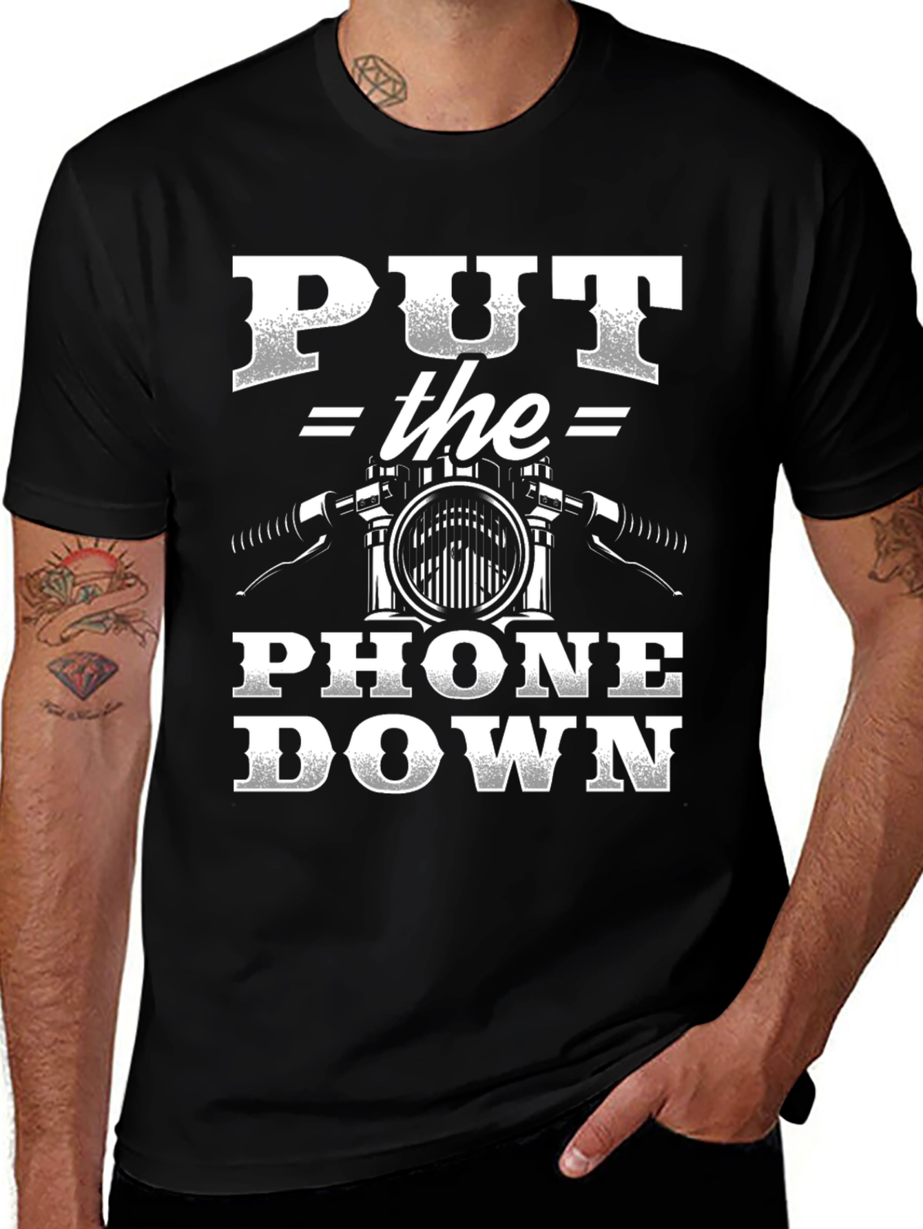 Put The Phone Down Motorcycle T-Shirt