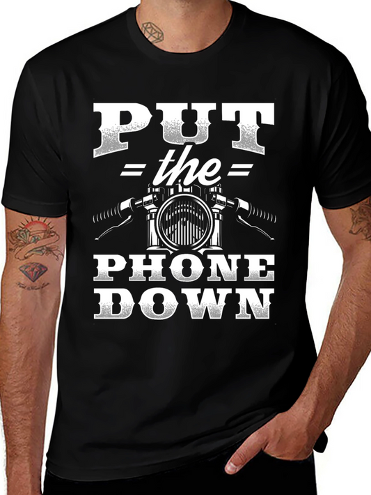 Put The Phone Down Motorcycle T-Shirt