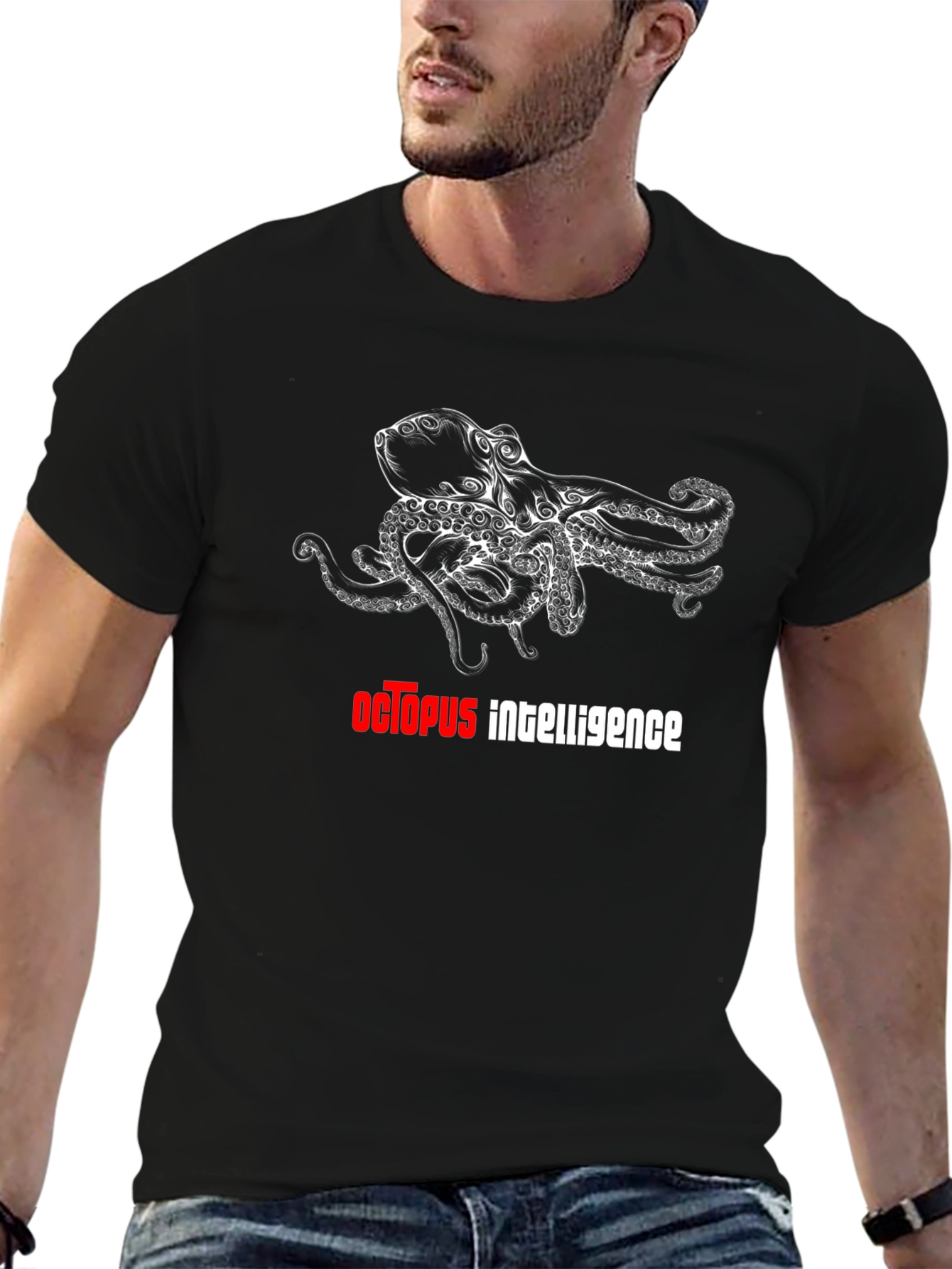 Octopus Intelligence Graphic Black T-Shirt