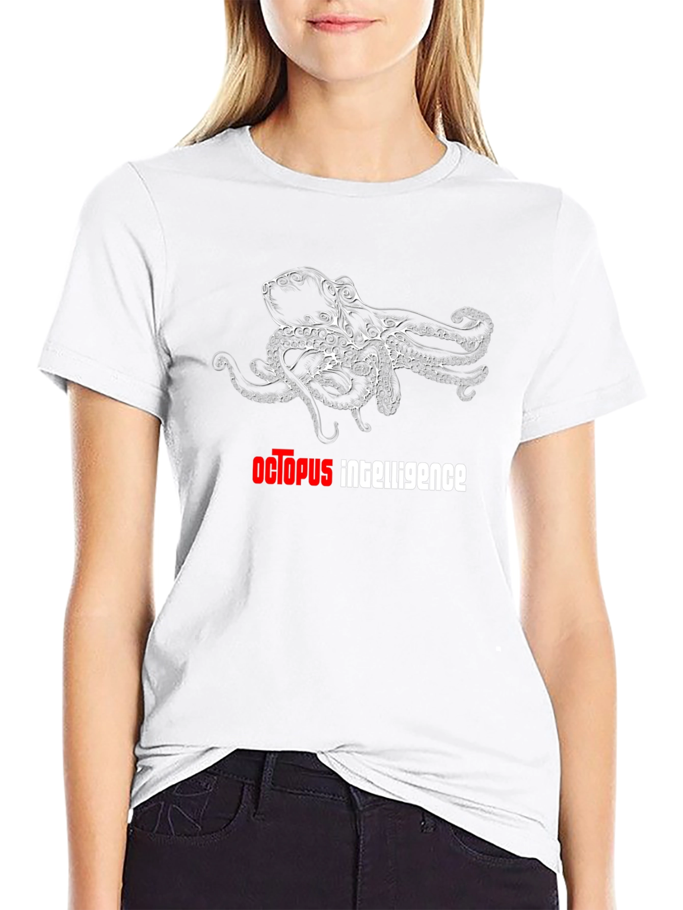 Octopus Intelligence Graphic Black T-Shirt