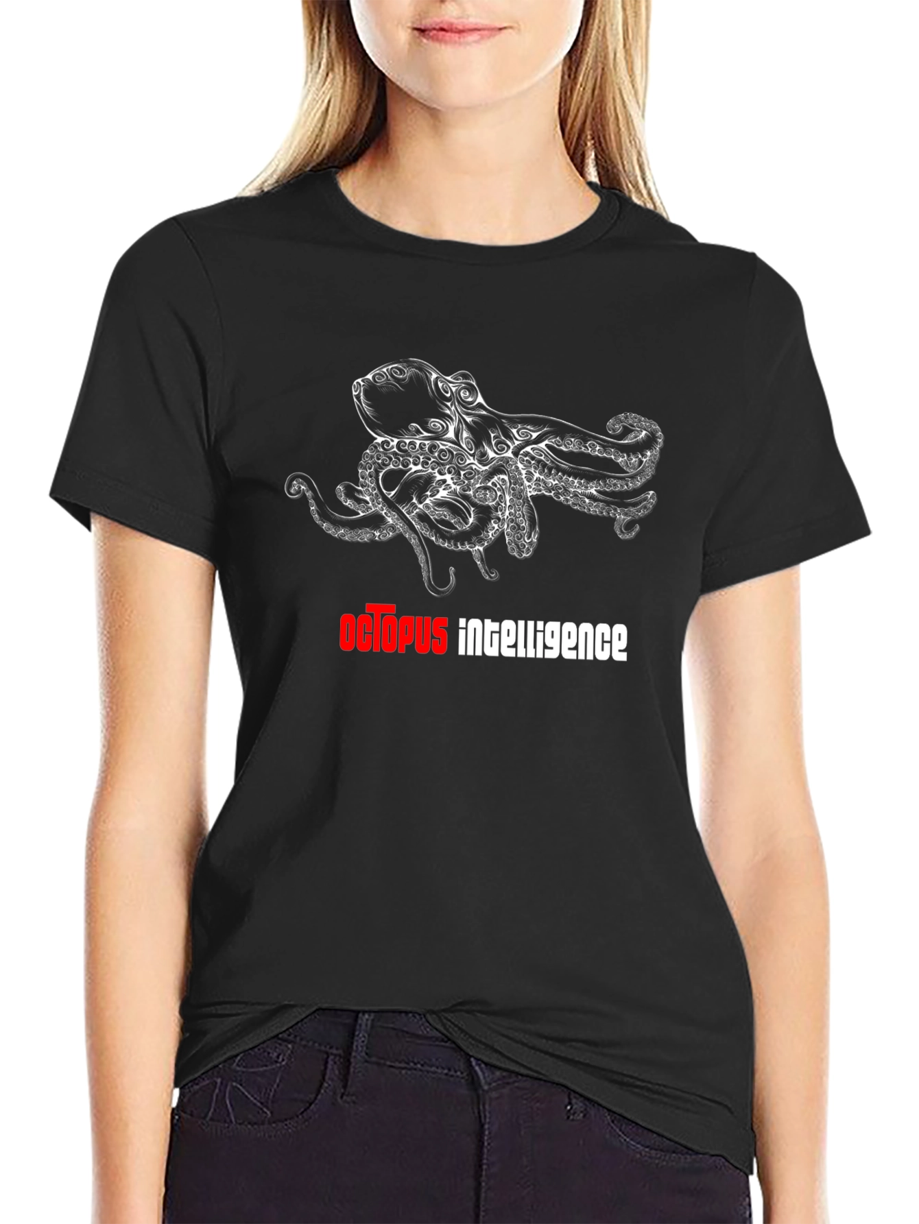 Octopus Intelligence Graphic Black T-Shirt