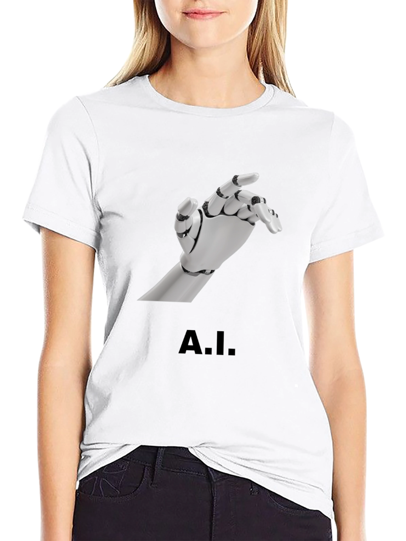 A.I. Robot Hand Graphic T-Shirt - Unique Design
