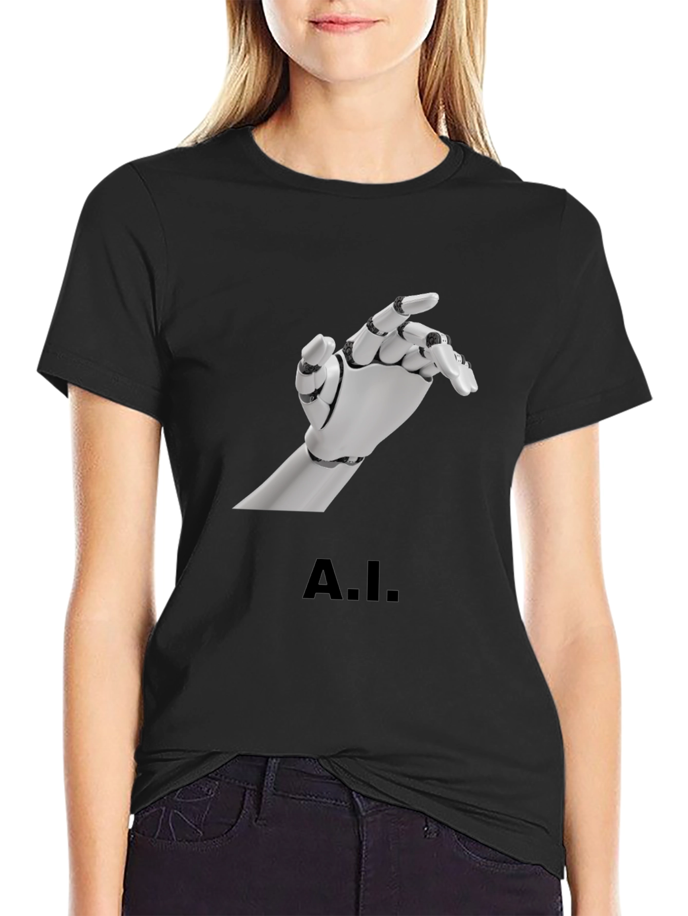 A.I. Robot Hand Graphic T-Shirt - Unique Design
