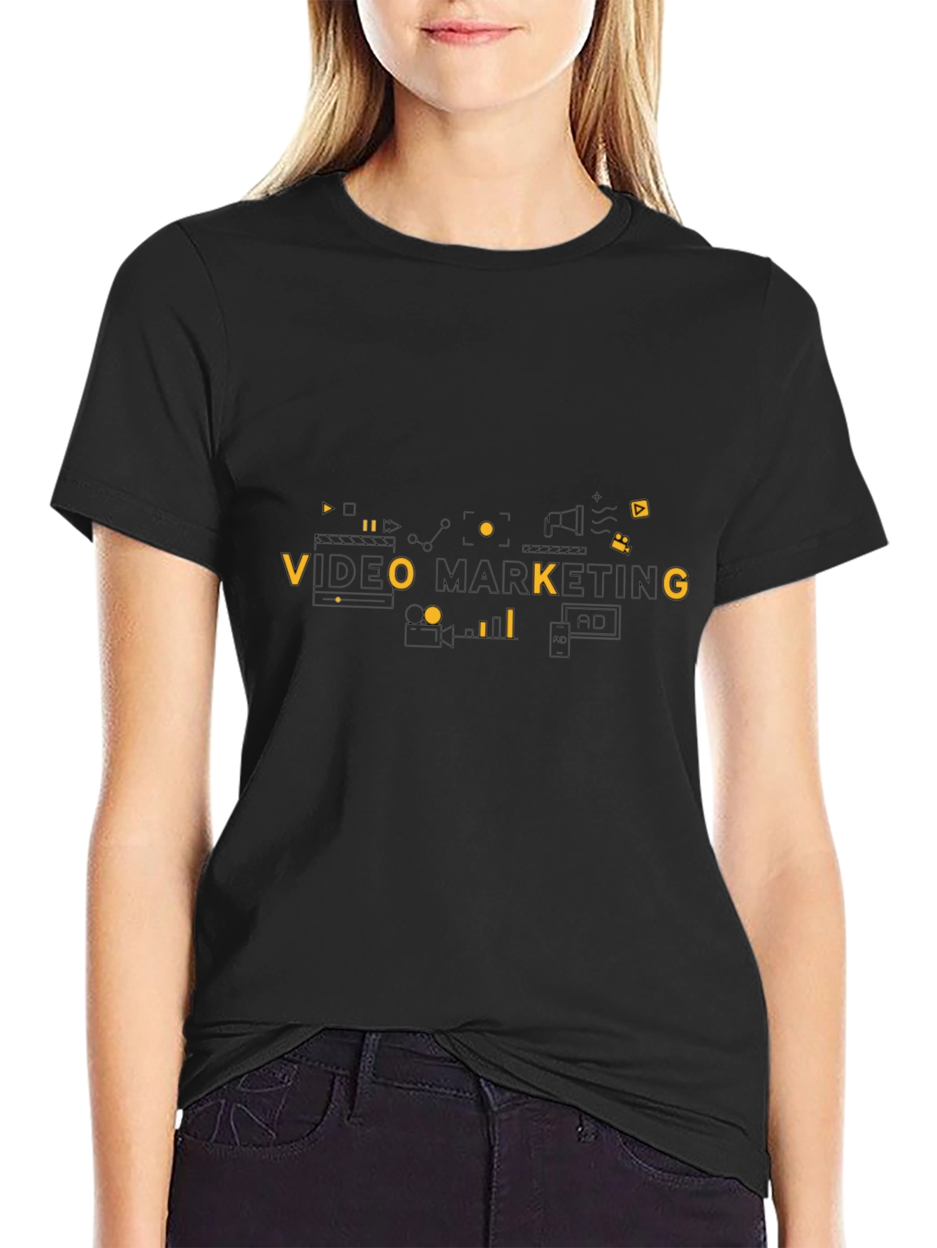 Video Marketing Graphic Tee - Black