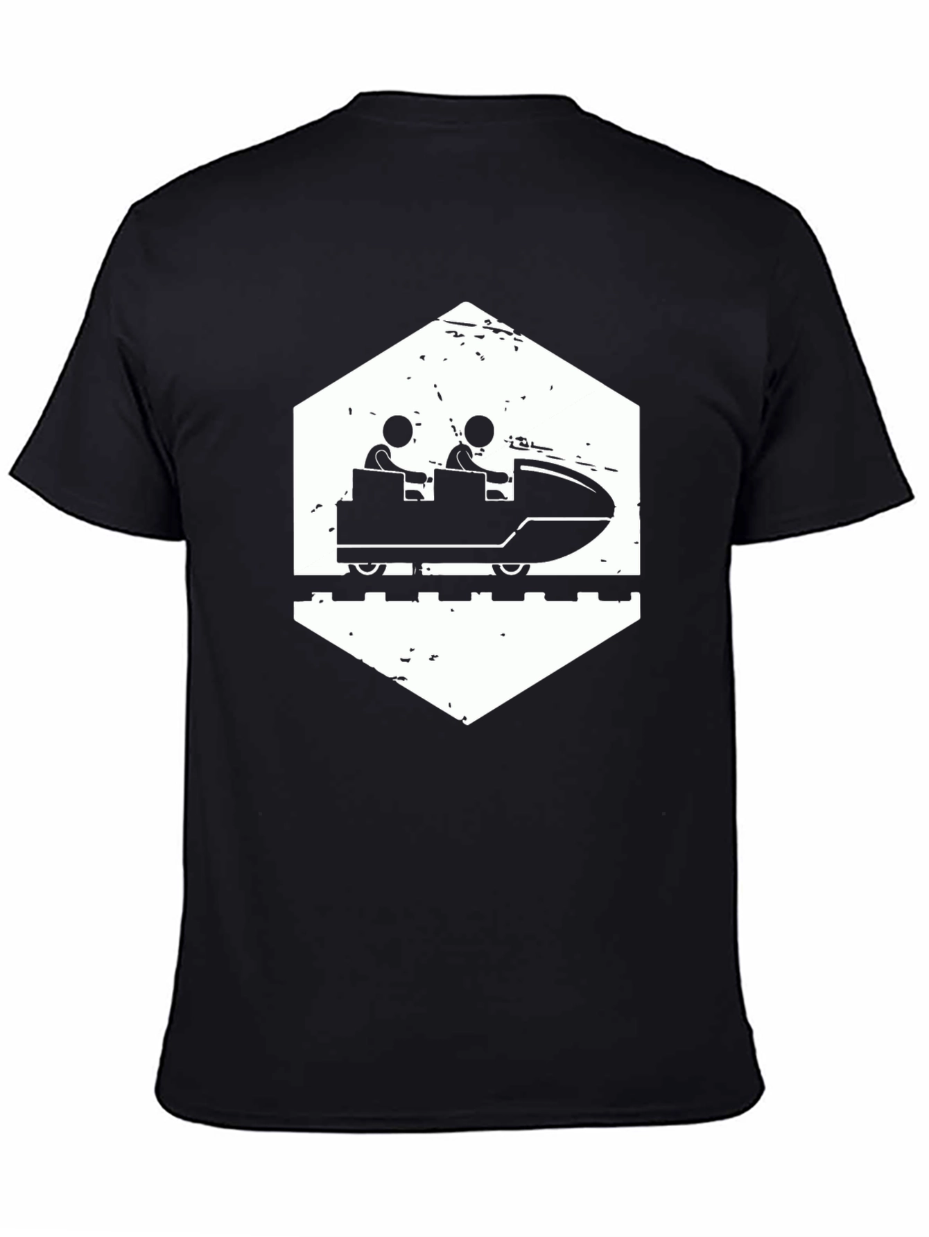 Roller Coaster Graphic Tee - Black Cotton Comfort