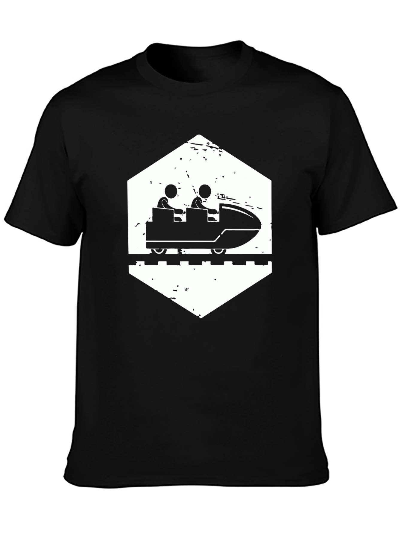Roller Coaster Graphic Tee - Black Cotton Comfort