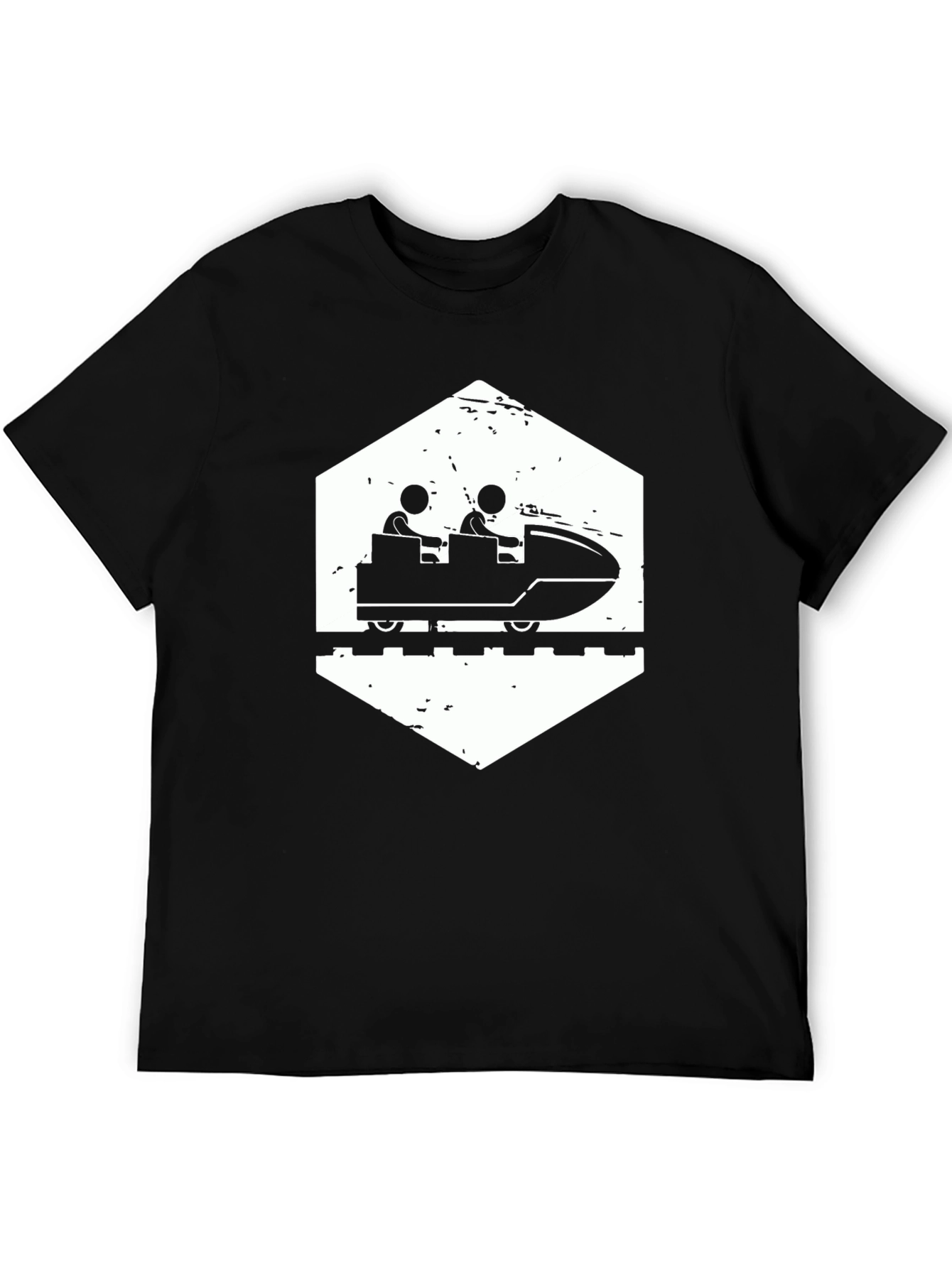 Roller Coaster Graphic Tee - Black Cotton Comfort