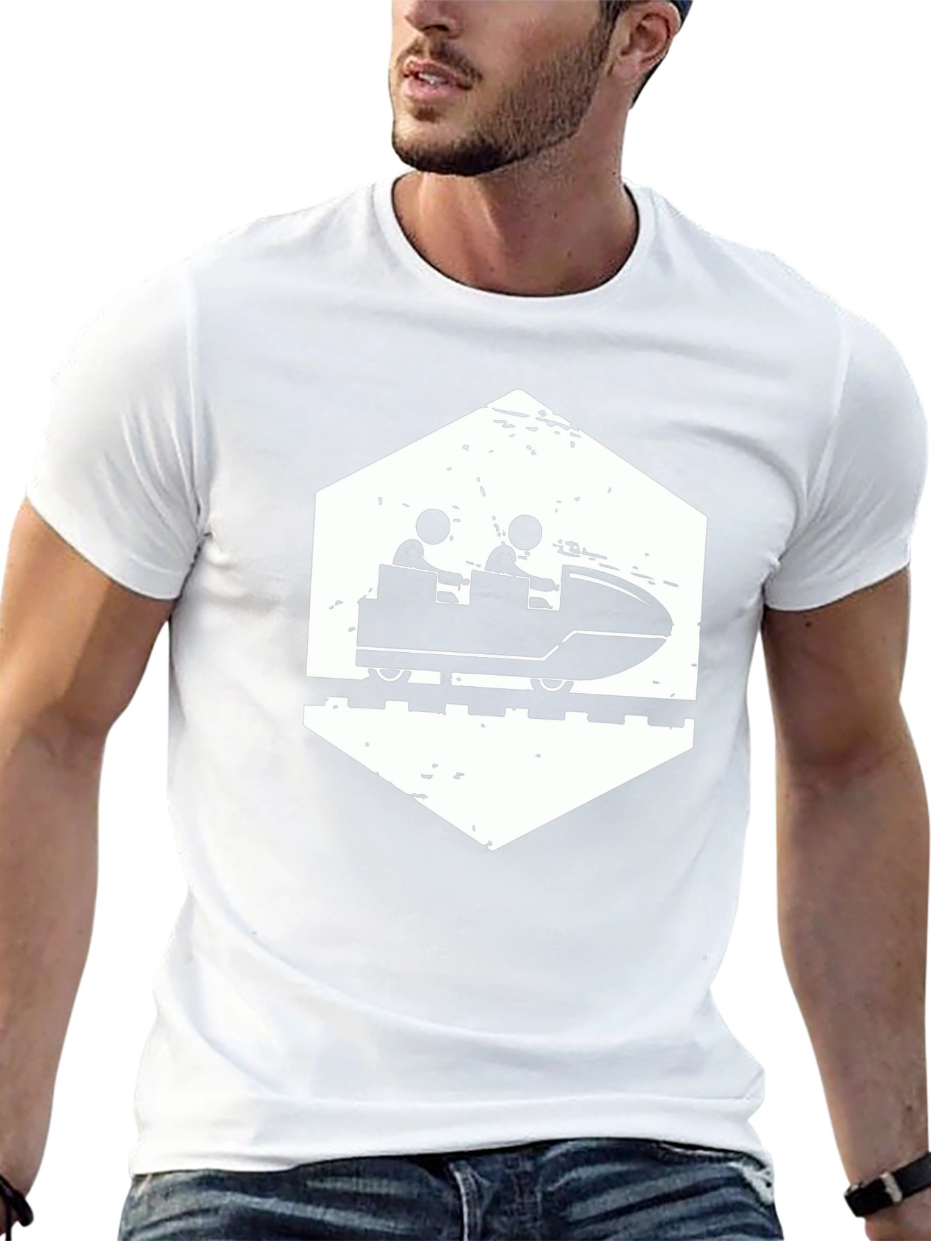 Roller Coaster Graphic Tee - Black Cotton Comfort