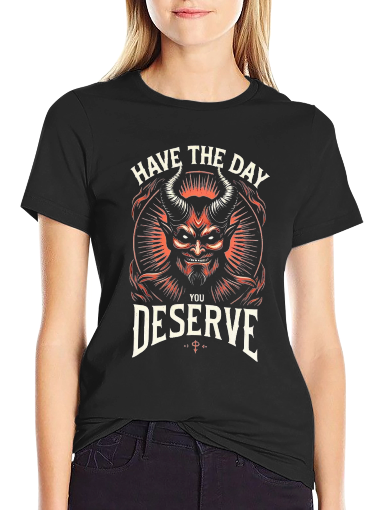 Have the Day You Deserve Graphic Tee - Black