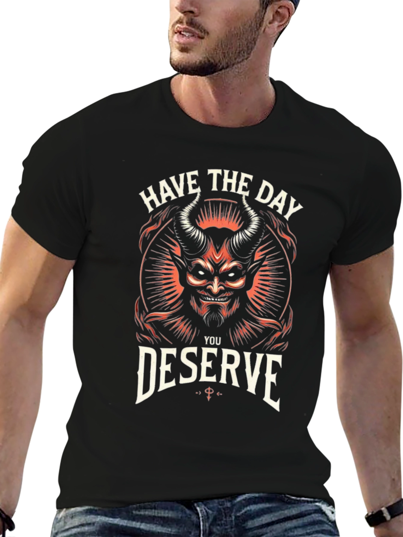 Have the Day You Deserve Graphic Tee - Black