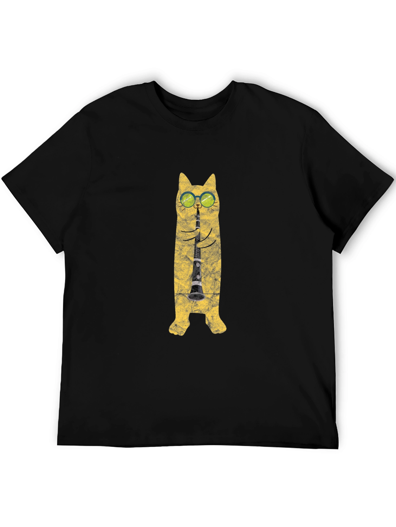 Cool Cat Clarinet Player Graphic T-Shirt