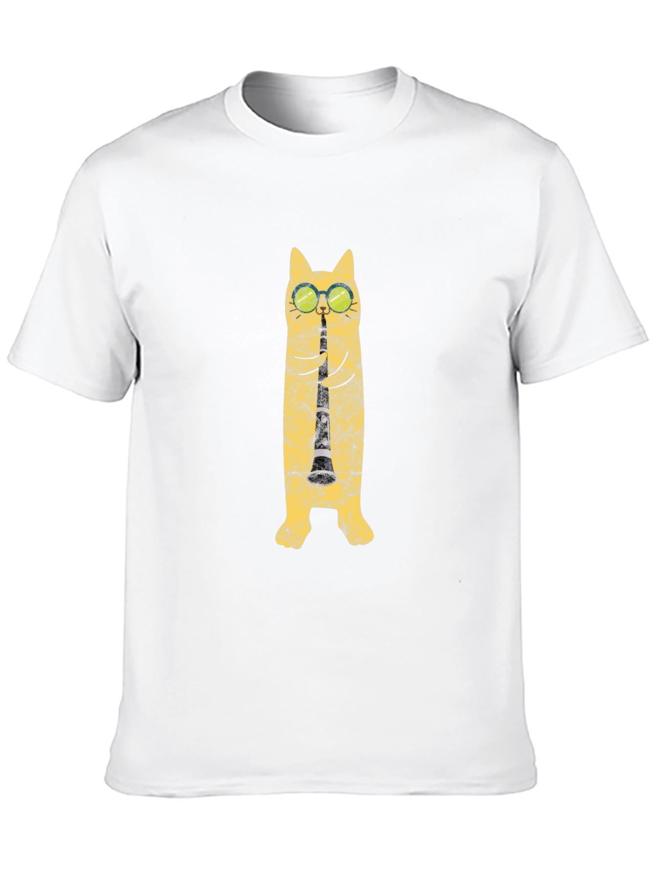 Cool Cat Clarinet Player Graphic T-Shirt