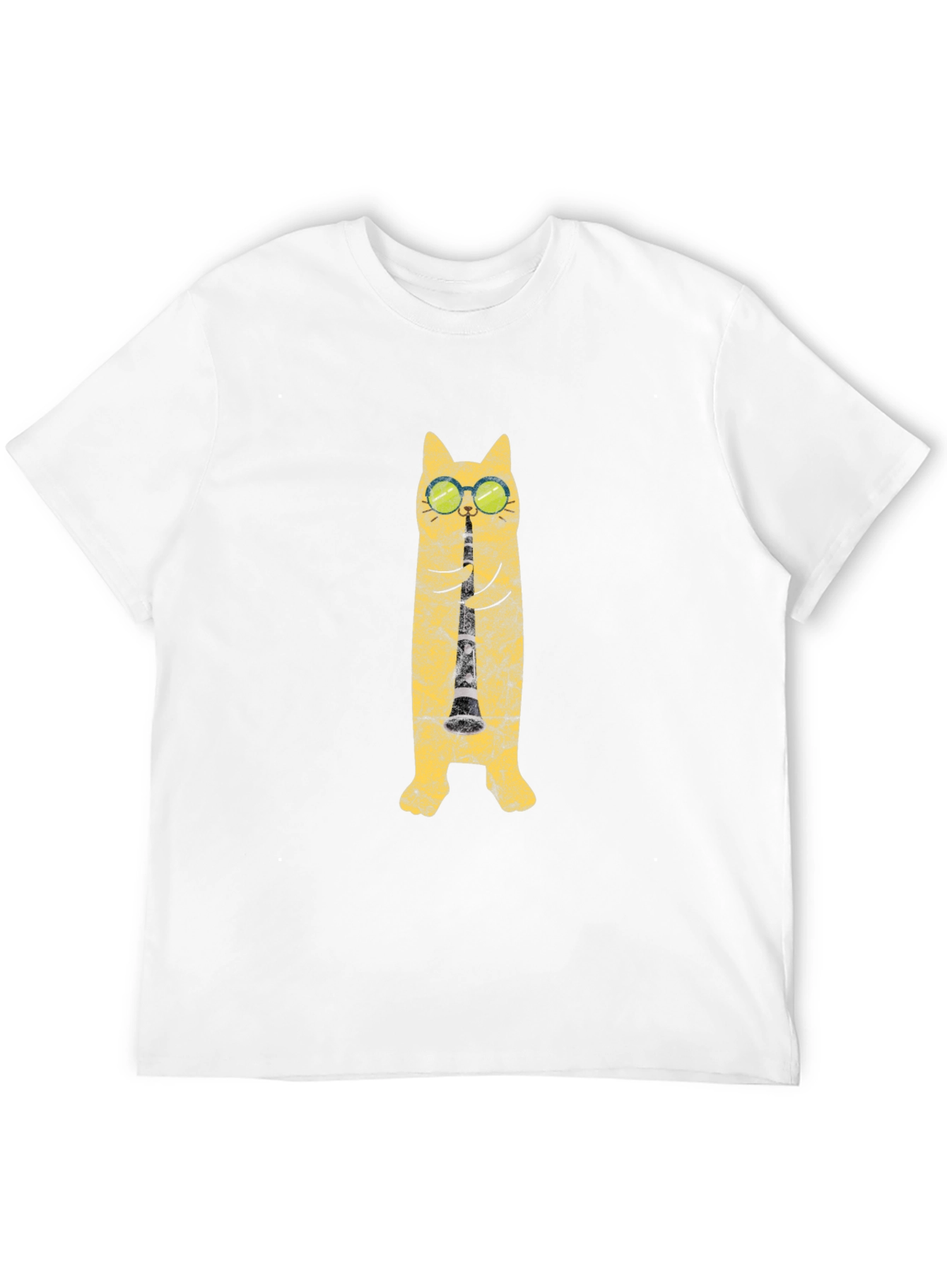 Cool Cat Clarinet Player Graphic T-Shirt