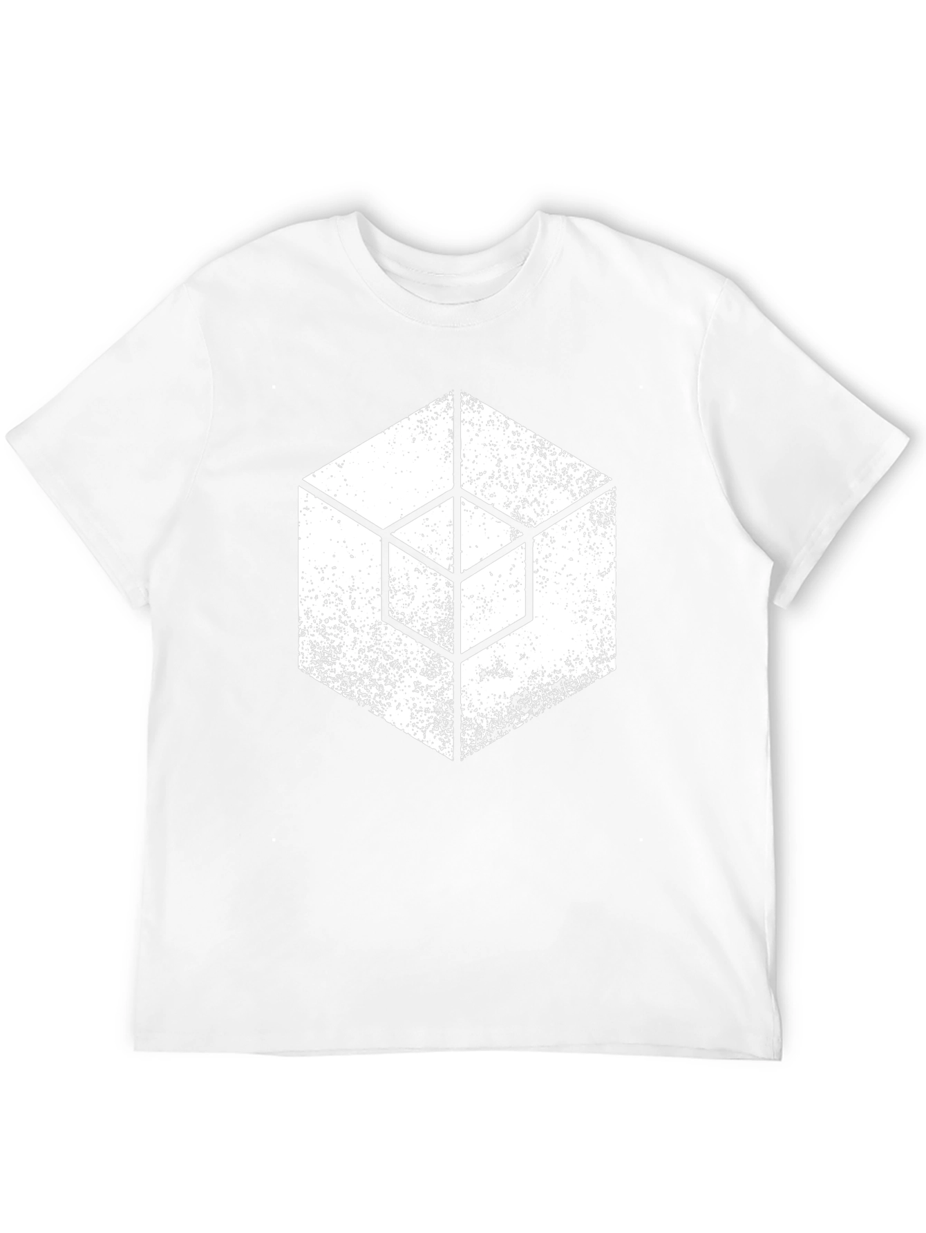 Geometric Cube Graphic T-Shirt - Grunge Style