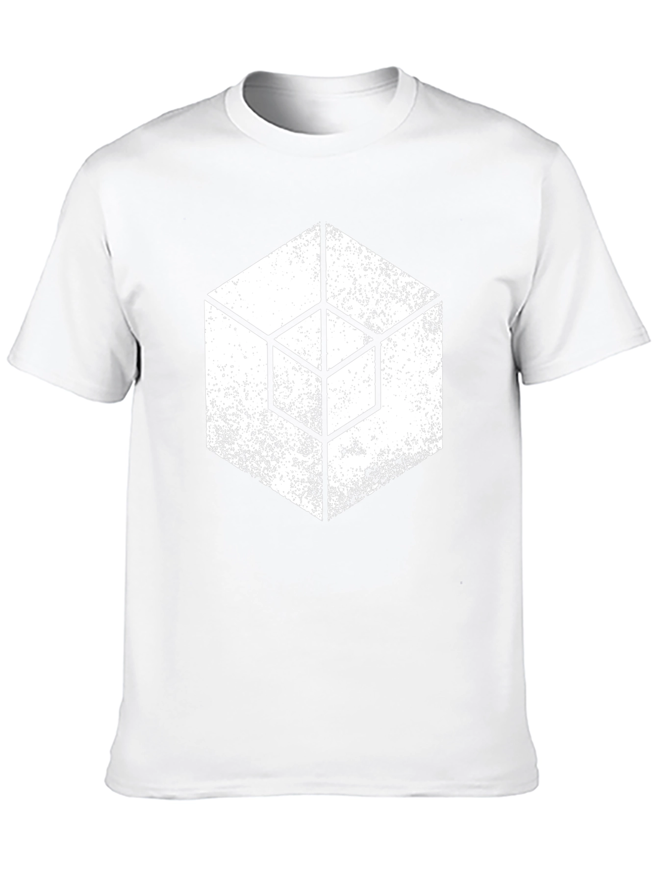 Geometric Cube Graphic T-Shirt - Grunge Style