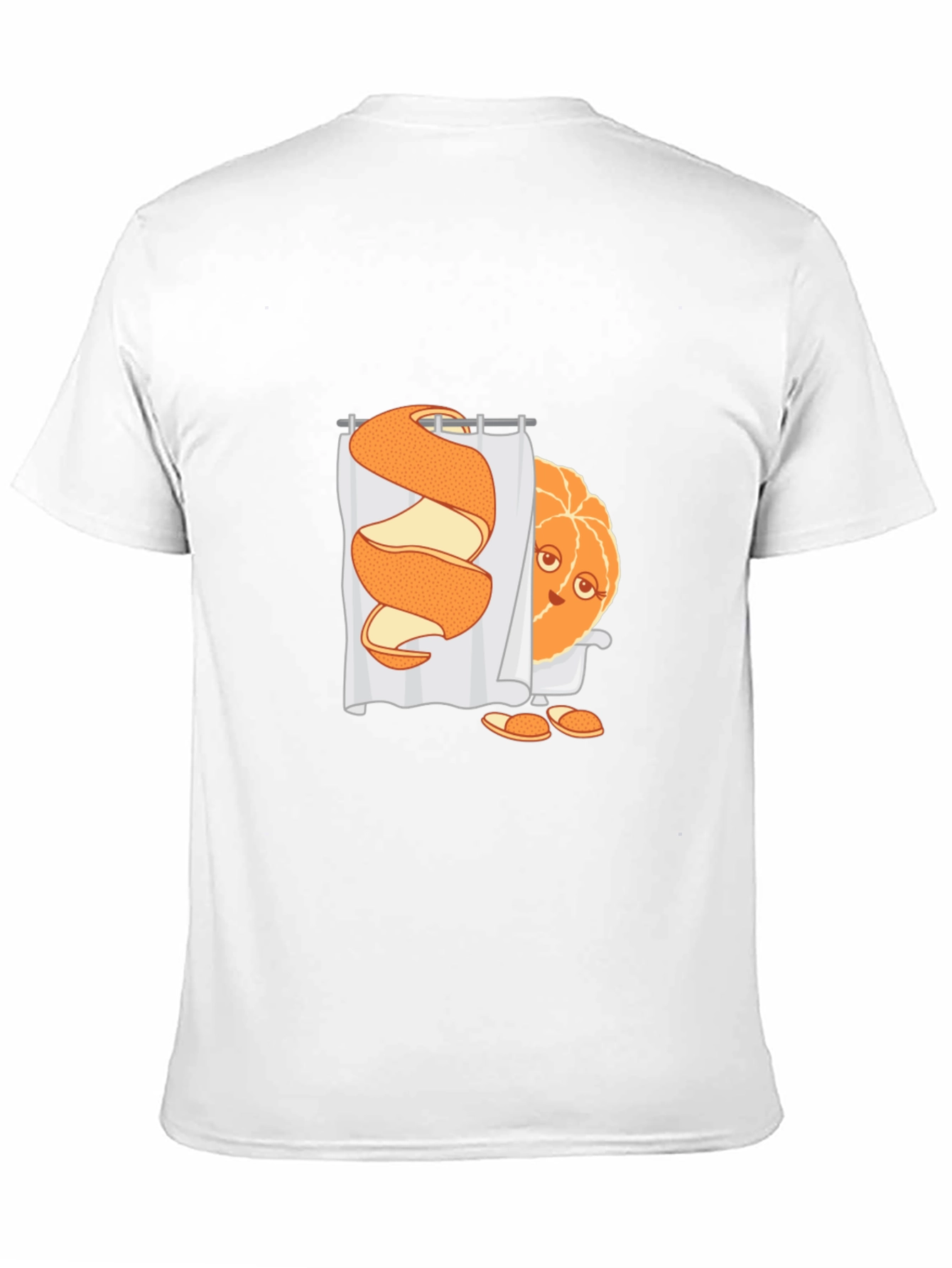 Funny Orange Peel Shower Cartoon Graphic T-Shirt