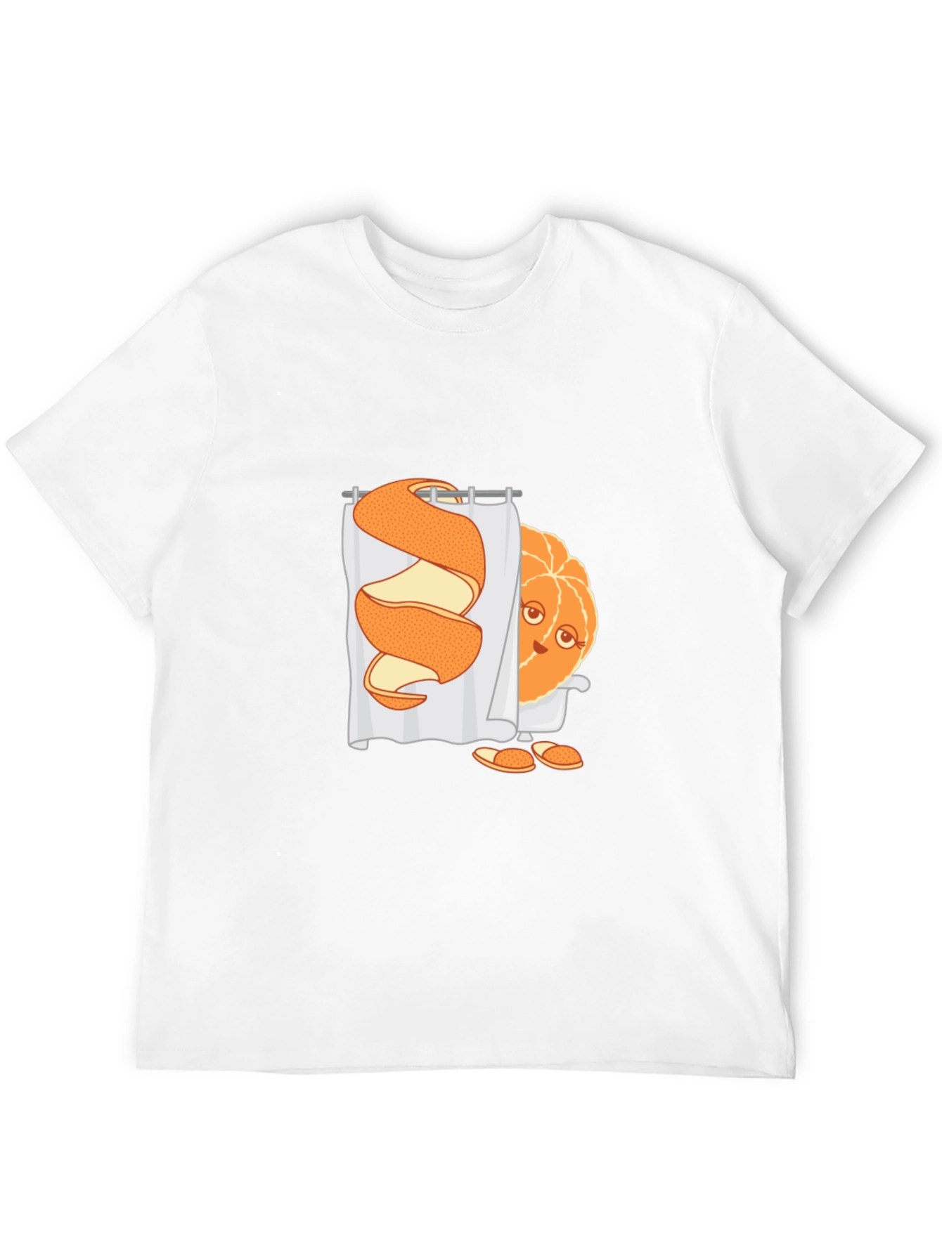Funny Orange Peel Shower Cartoon Graphic T-Shirt