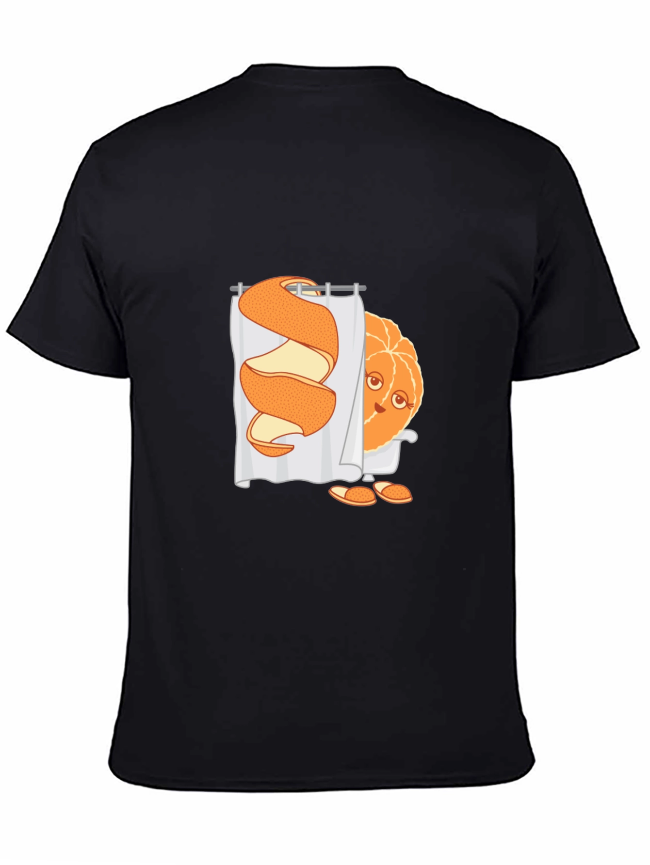 Funny Orange Peel Shower Cartoon Graphic T-Shirt