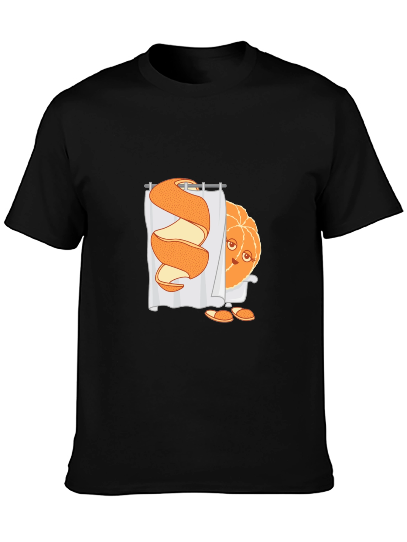 Funny Orange Peel Shower Cartoon Graphic T-Shirt