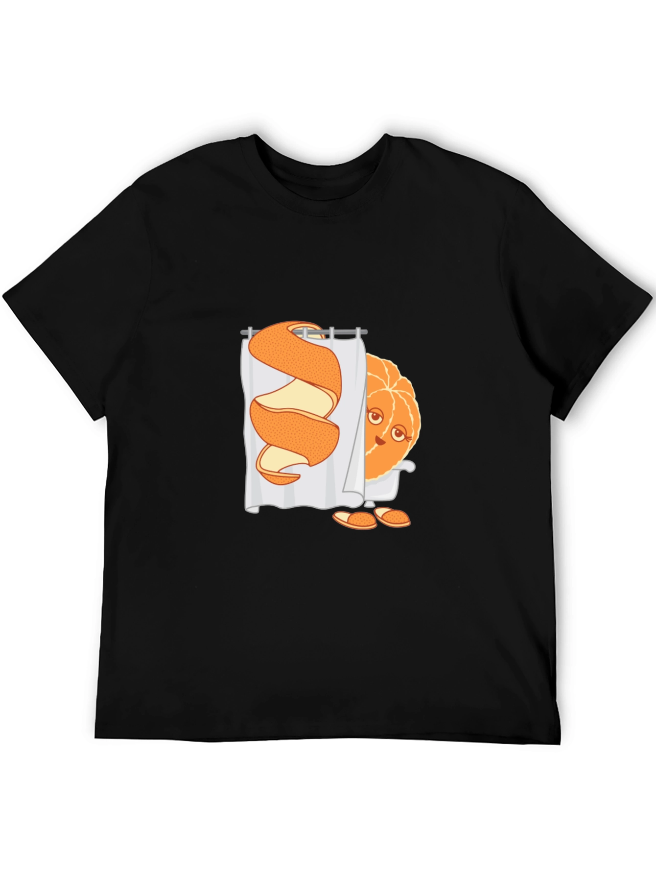 Funny Orange Peel Shower Cartoon Graphic T-Shirt