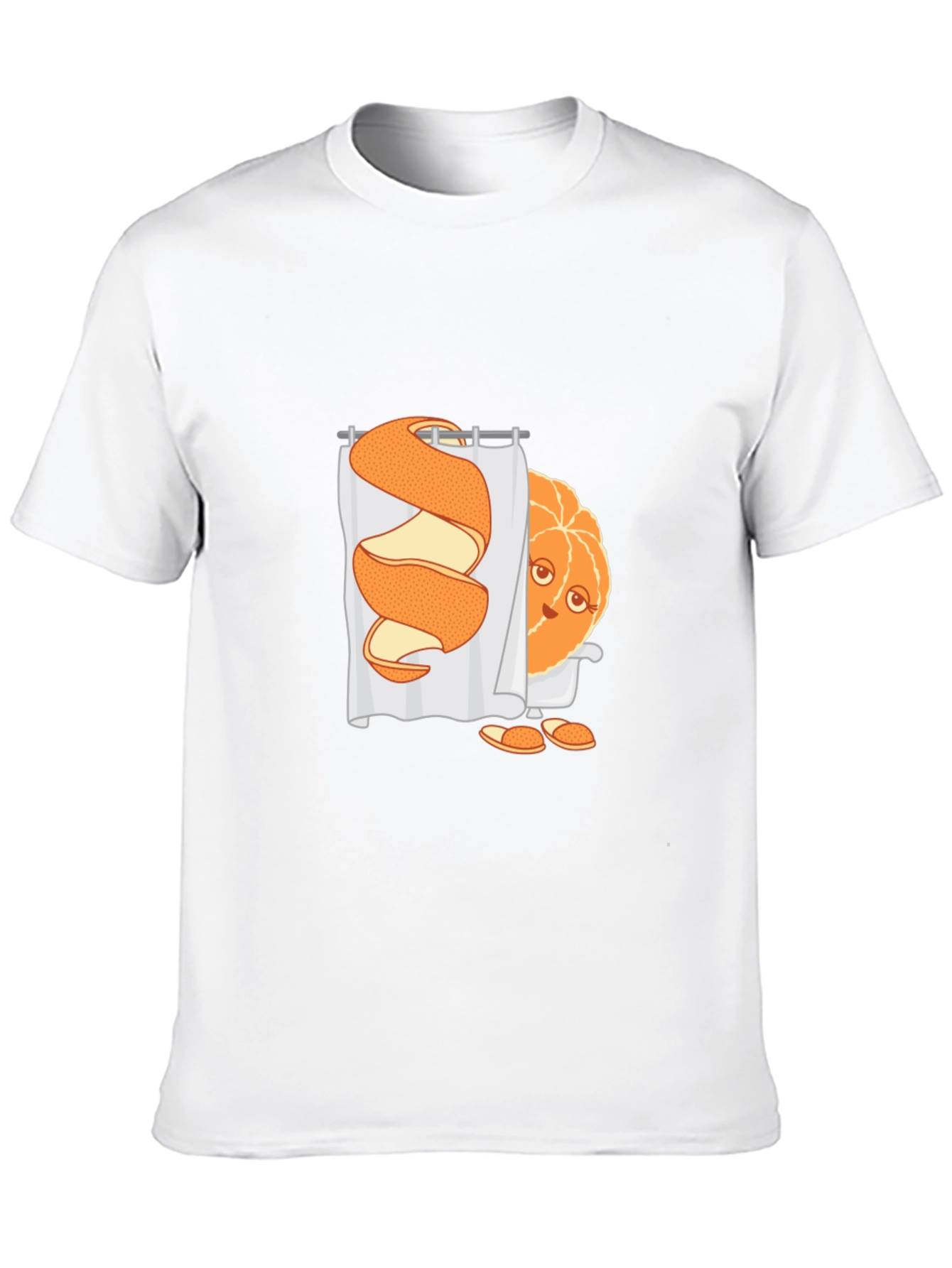 Funny Orange Peel Shower Cartoon Graphic T-Shirt