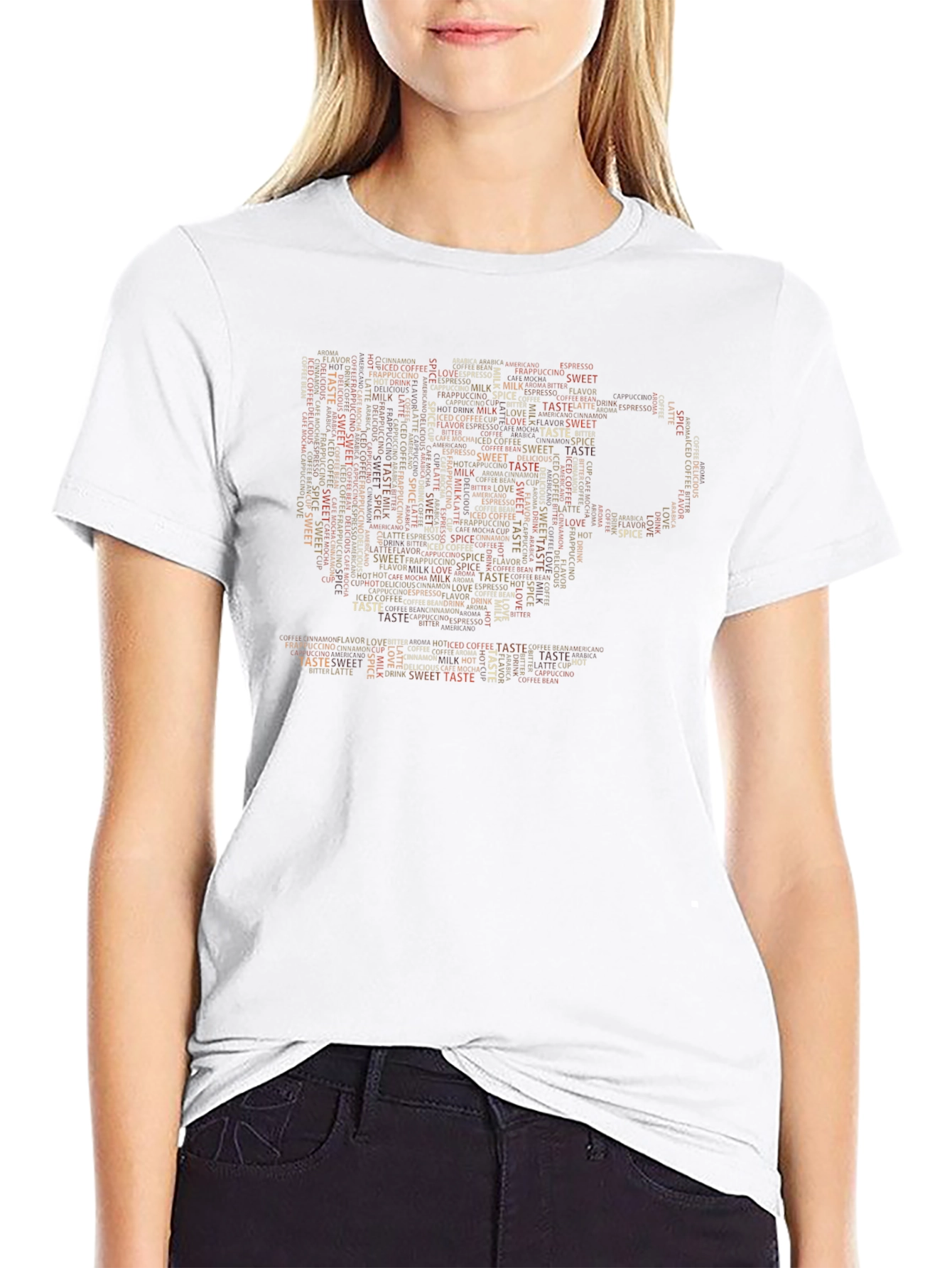 Coffee Lover Tee - Word Art Cup Design
