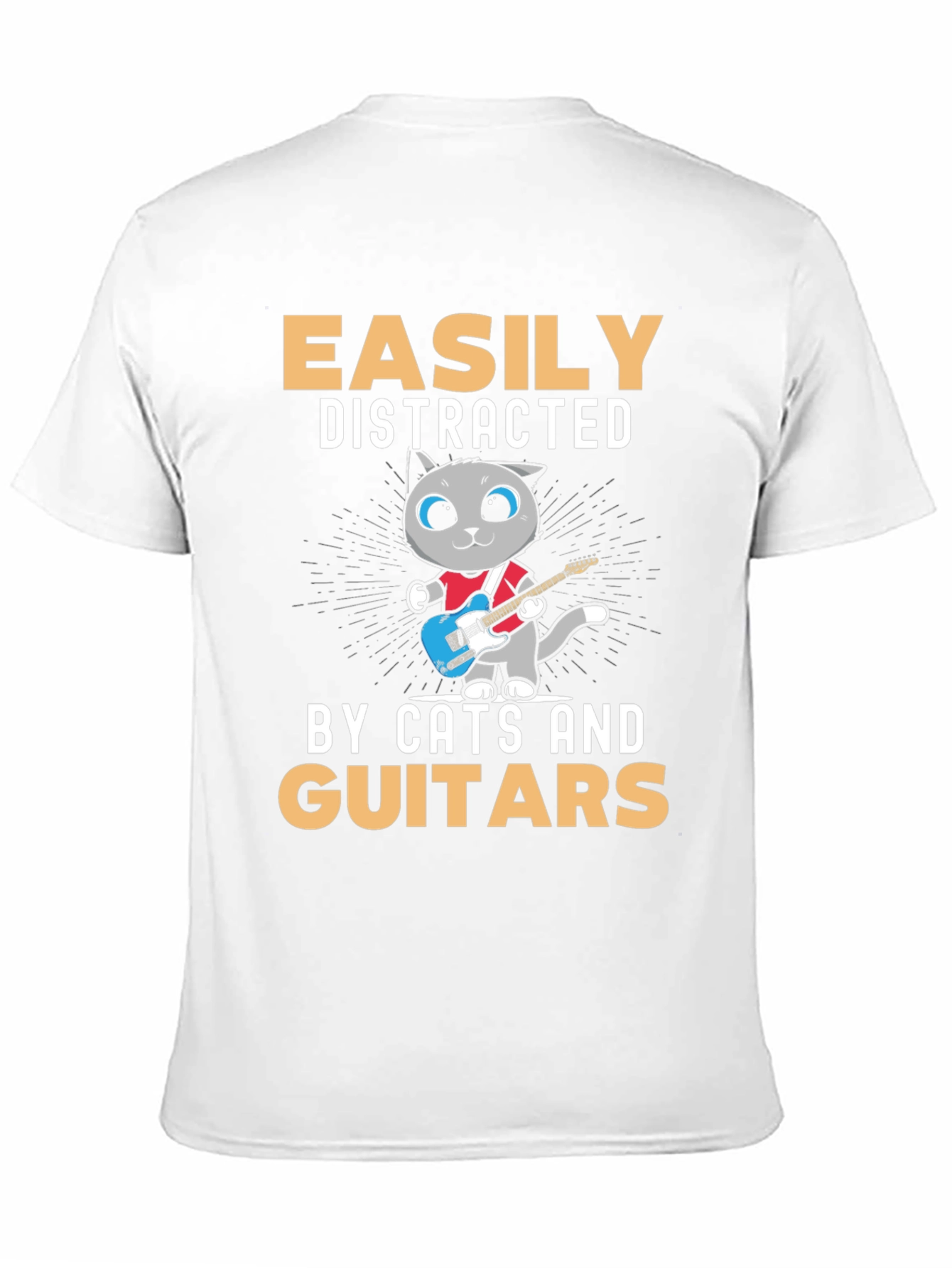 Easily Distracted By Cats and Guitars T-Shirt