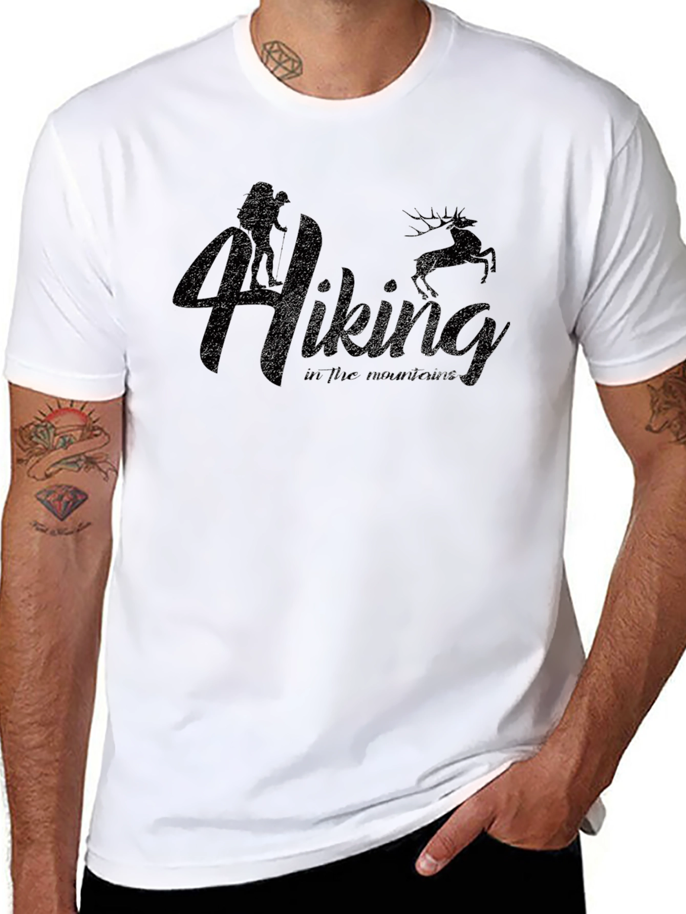 Hiking Adventure Black Graphic T-Shirt