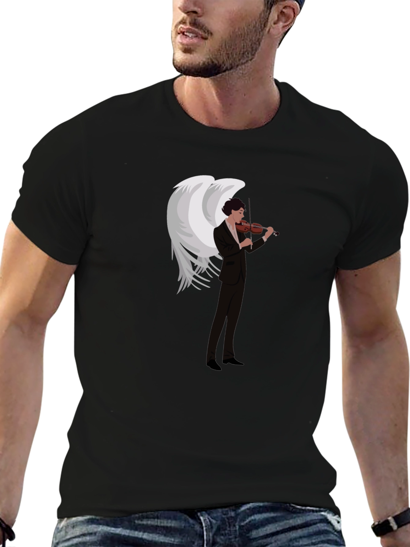 Angel Violinist Graphic Tee - Unique Music Lover Shirt