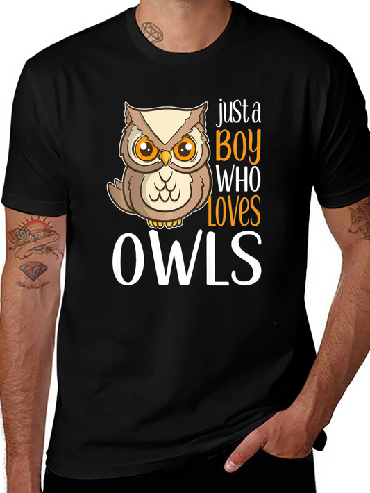 Just A Boy Who Loves Owls T-Shirt - Cute Owl Design