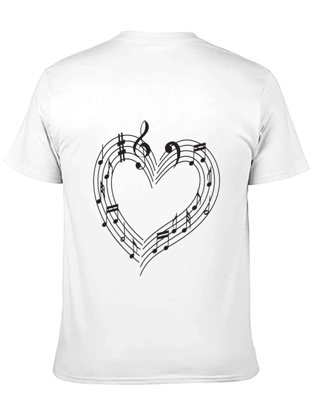 Musical Heart Mens Black T-Shirt