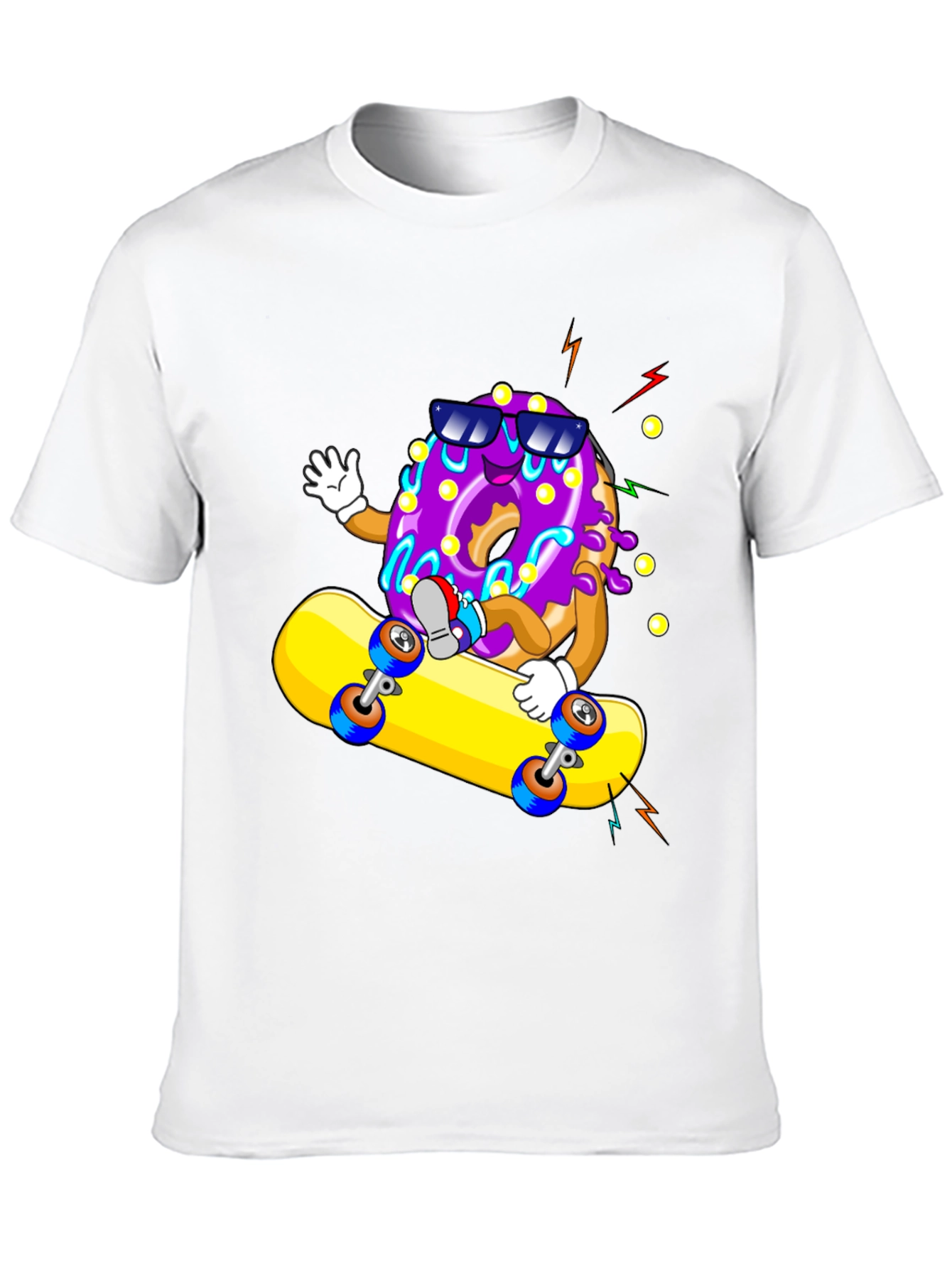 Donut Skateboarder Graphic T-Shirt - Black