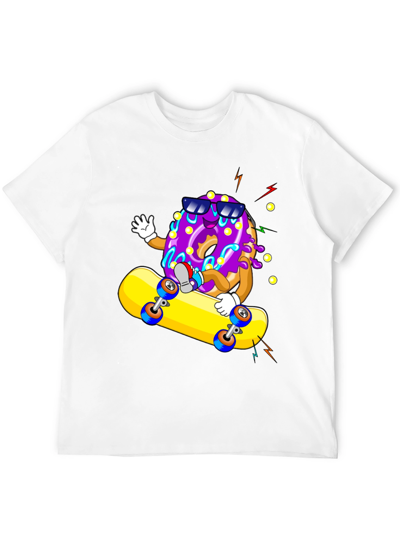 Donut Skateboarder Graphic T-Shirt - Black
