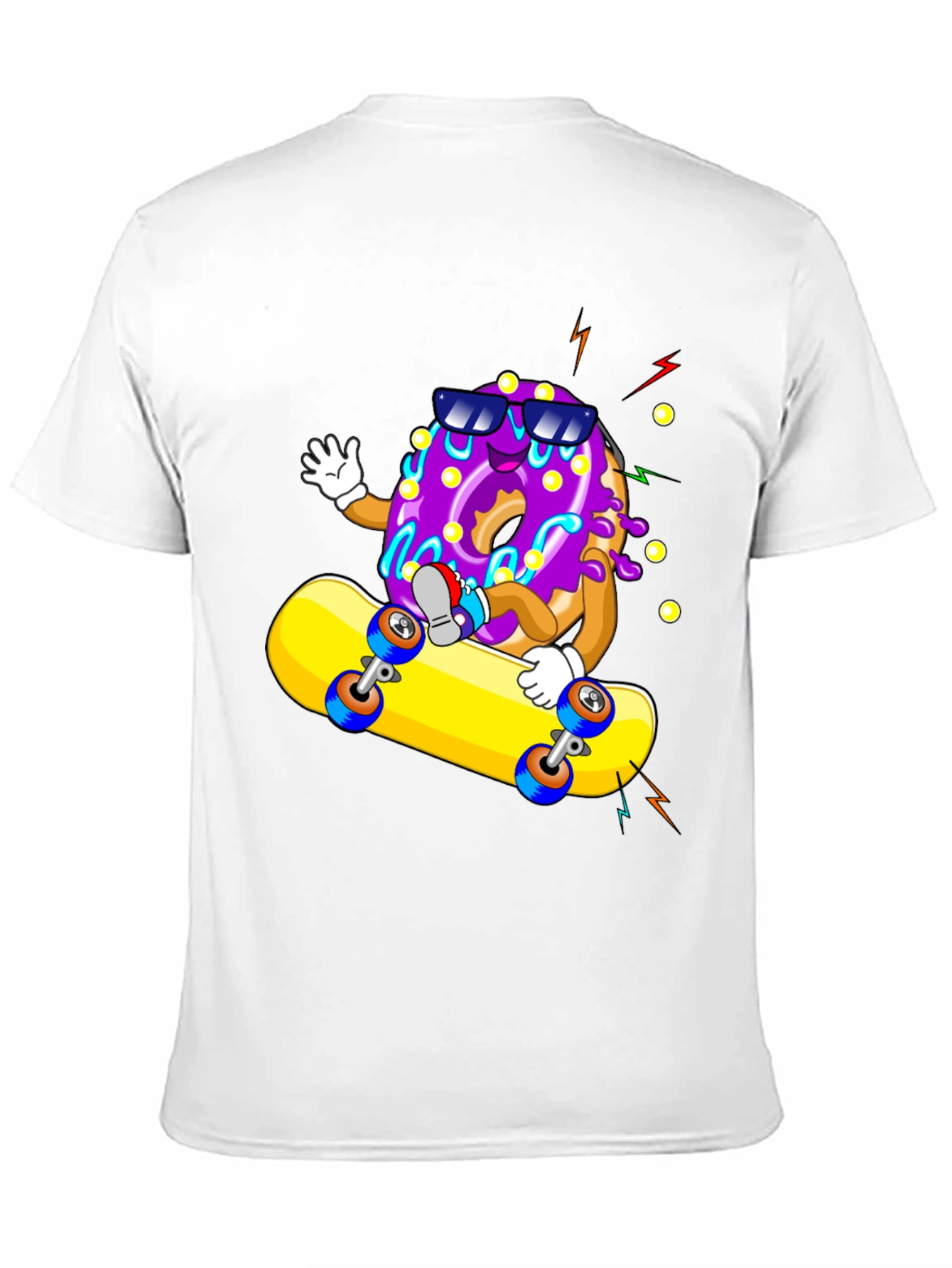Donut Skateboarder Graphic T-Shirt - Black