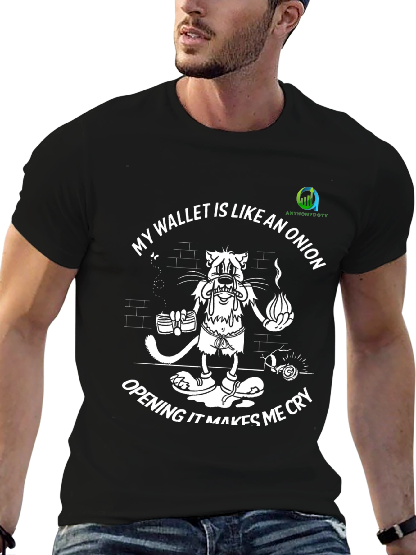 Funny Onion Wallet T-Shirt - Makes Me Cry