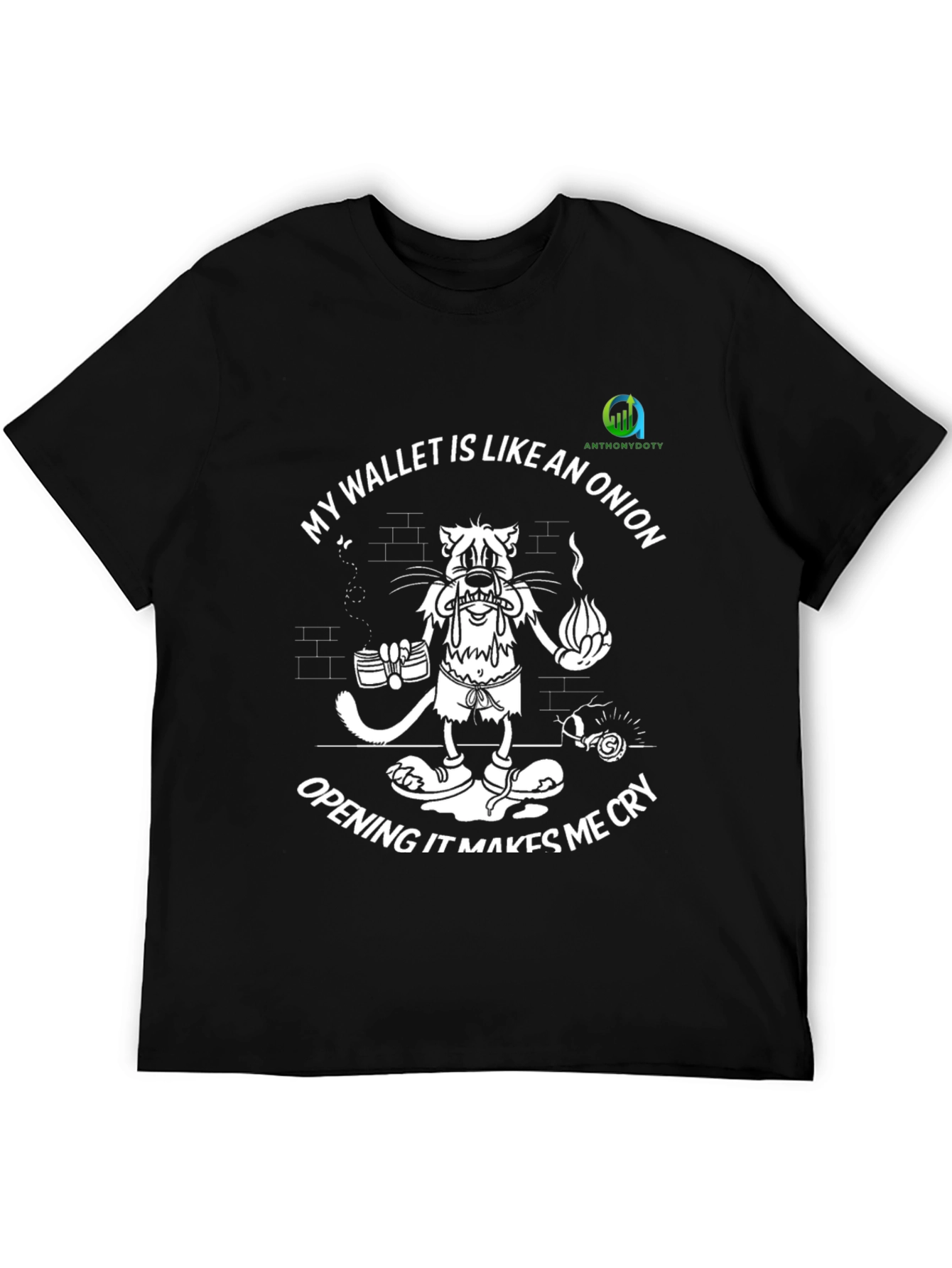 Funny Onion Wallet T-Shirt - Makes Me Cry