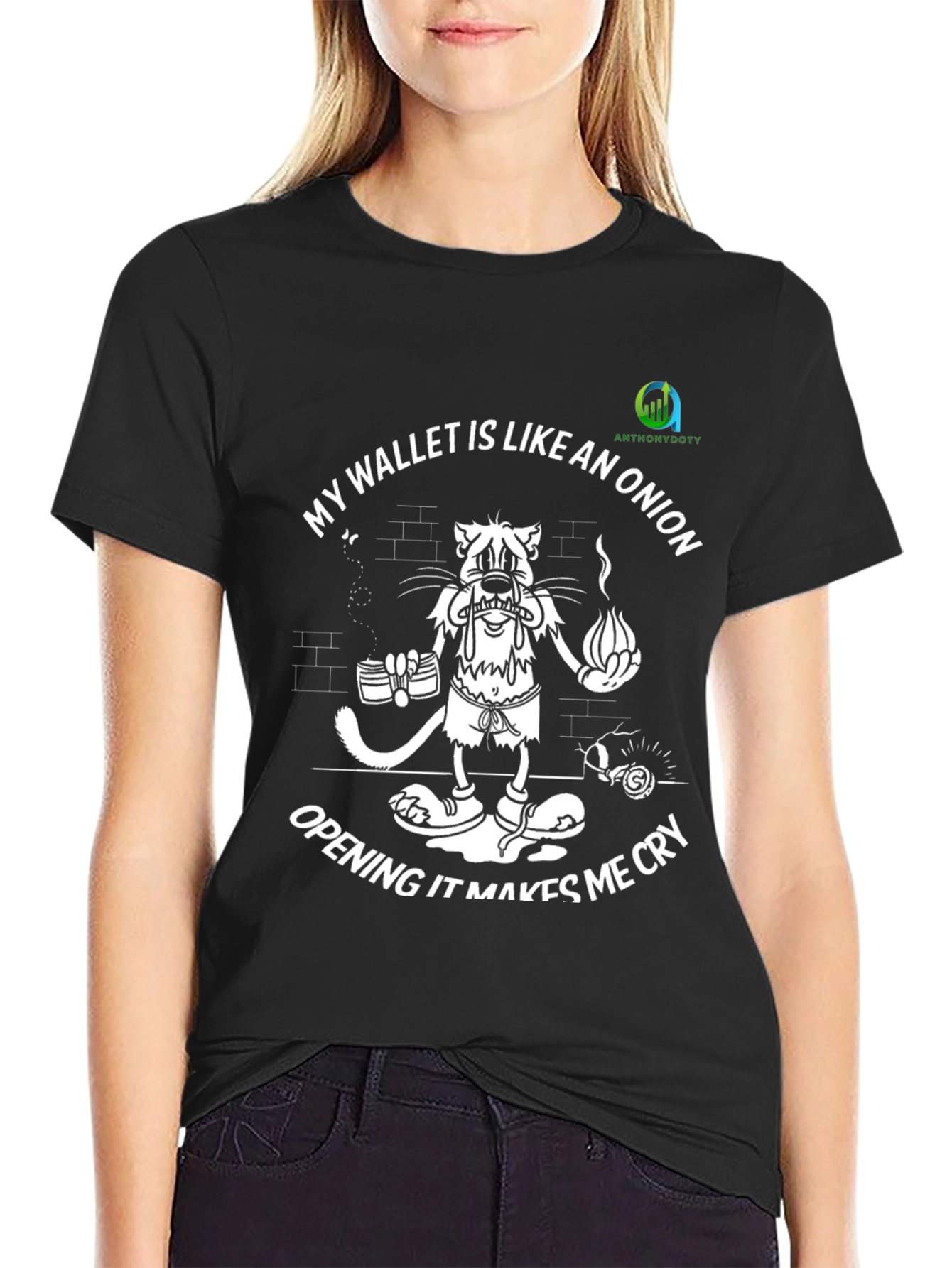 Funny Onion Wallet T-Shirt - Makes Me Cry