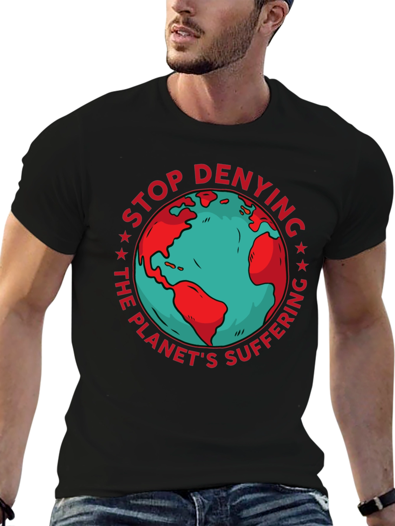 Earth Awareness Graphic Tee - Stop Denying!