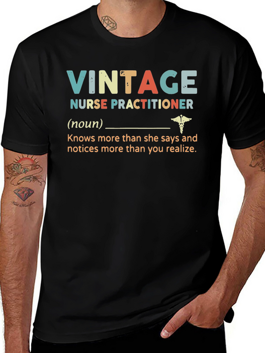 Vintage Nurse Practitioner T-Shirt - Knows More Than You Realize