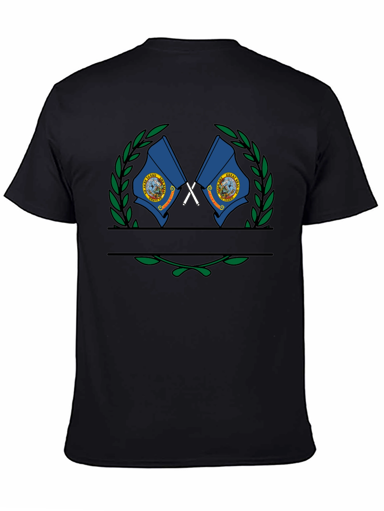 Idaho State Flag Crest Black T-Shirt