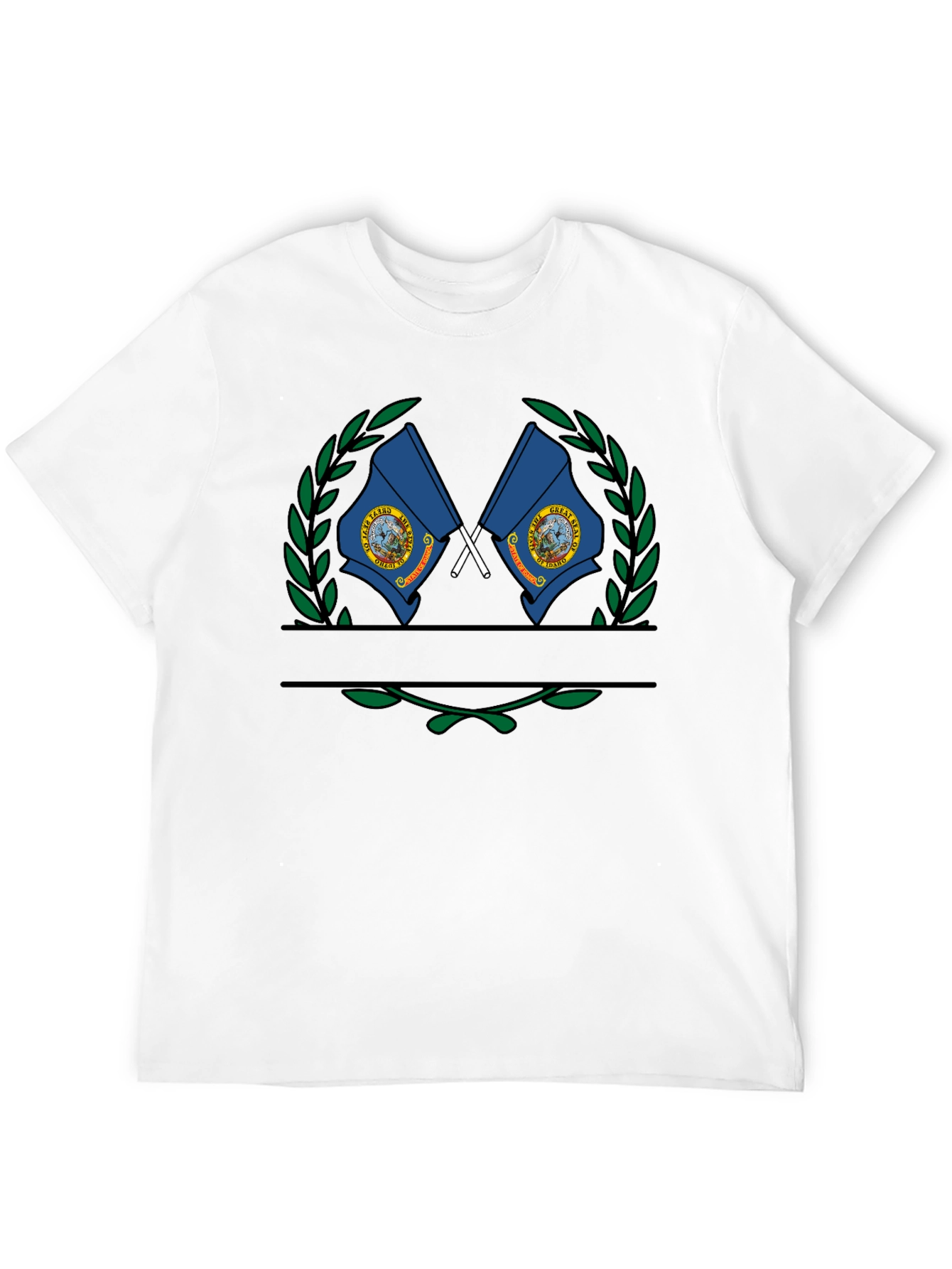 Idaho State Flag Crest Black T-Shirt