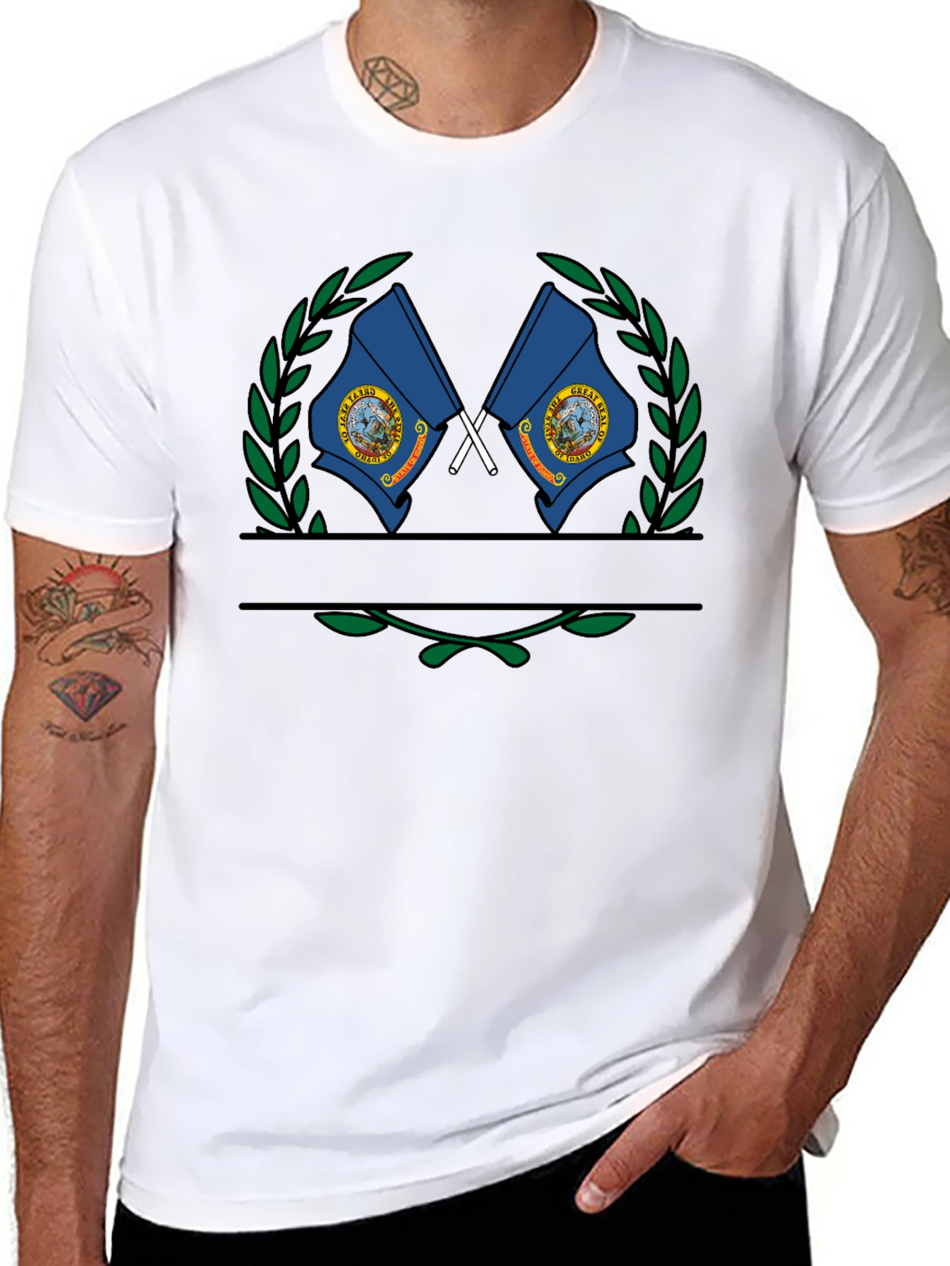 Idaho State Flag Crest Black T-Shirt